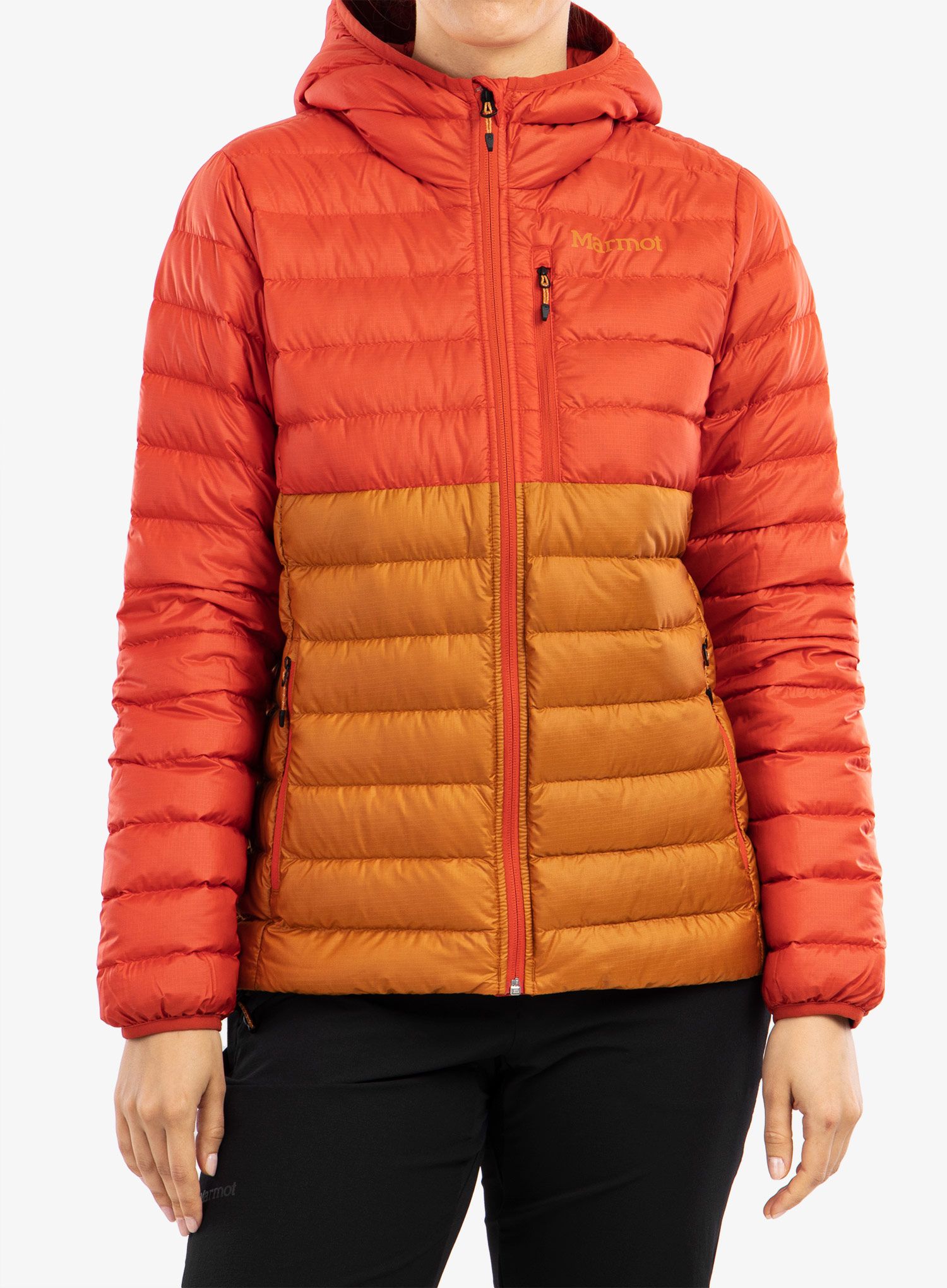 Пуховик жіноча Marmot Highlander Hoody - cairo/copper