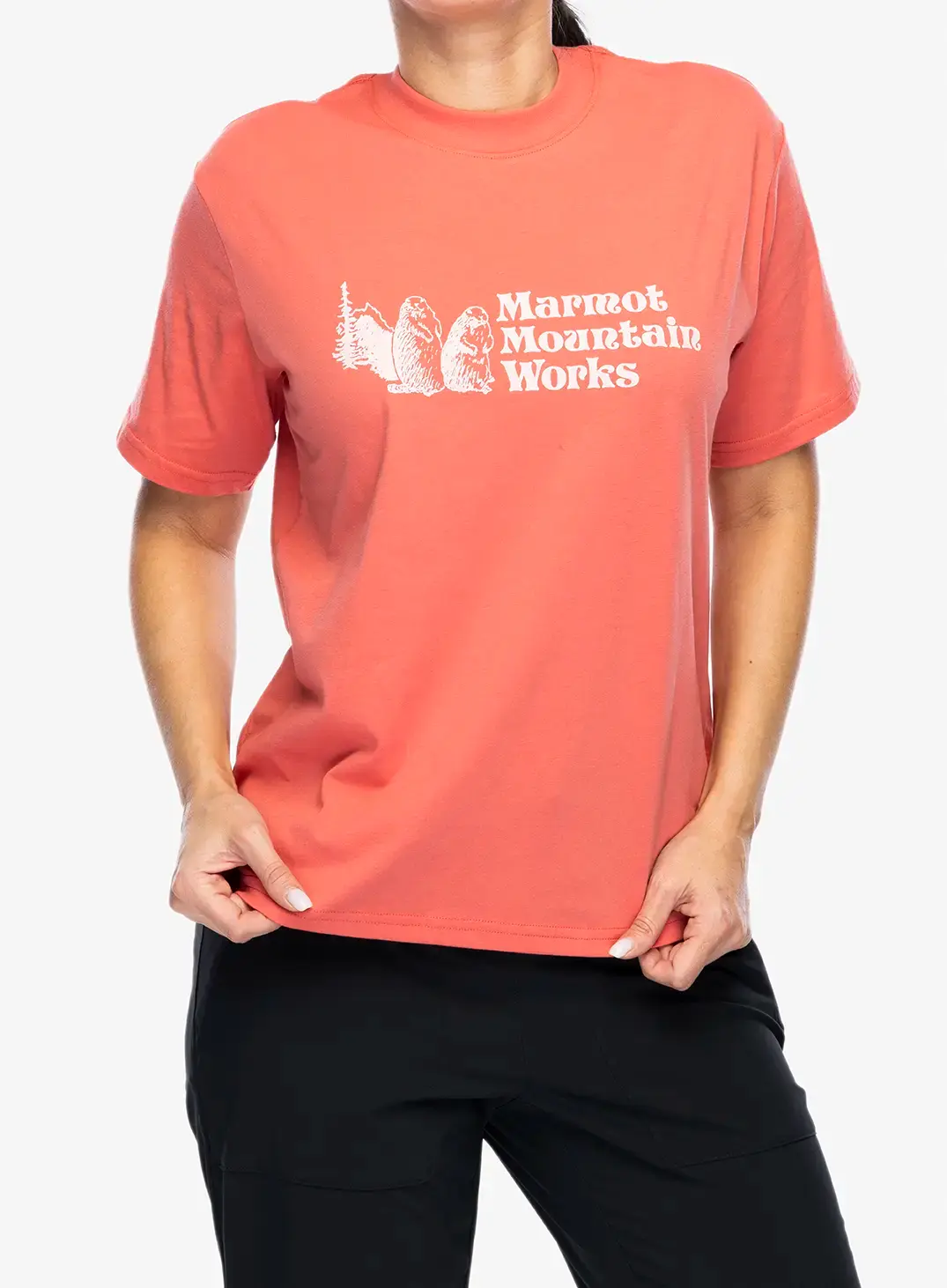 Футболка з принтом жіноча Marmot MMW Tee SS - grapefruit