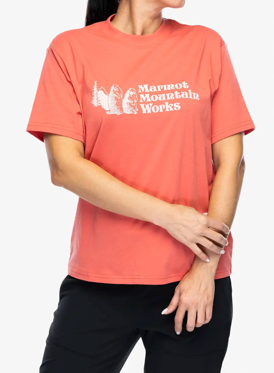 Футболка з принтом жіноча Marmot MMW Tee SS - grapefruit
