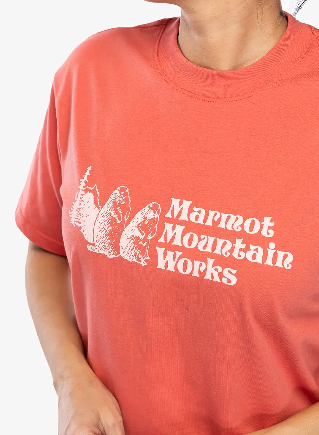 Футболка з принтом жіноча Marmot MMW Tee SS - grapefruit