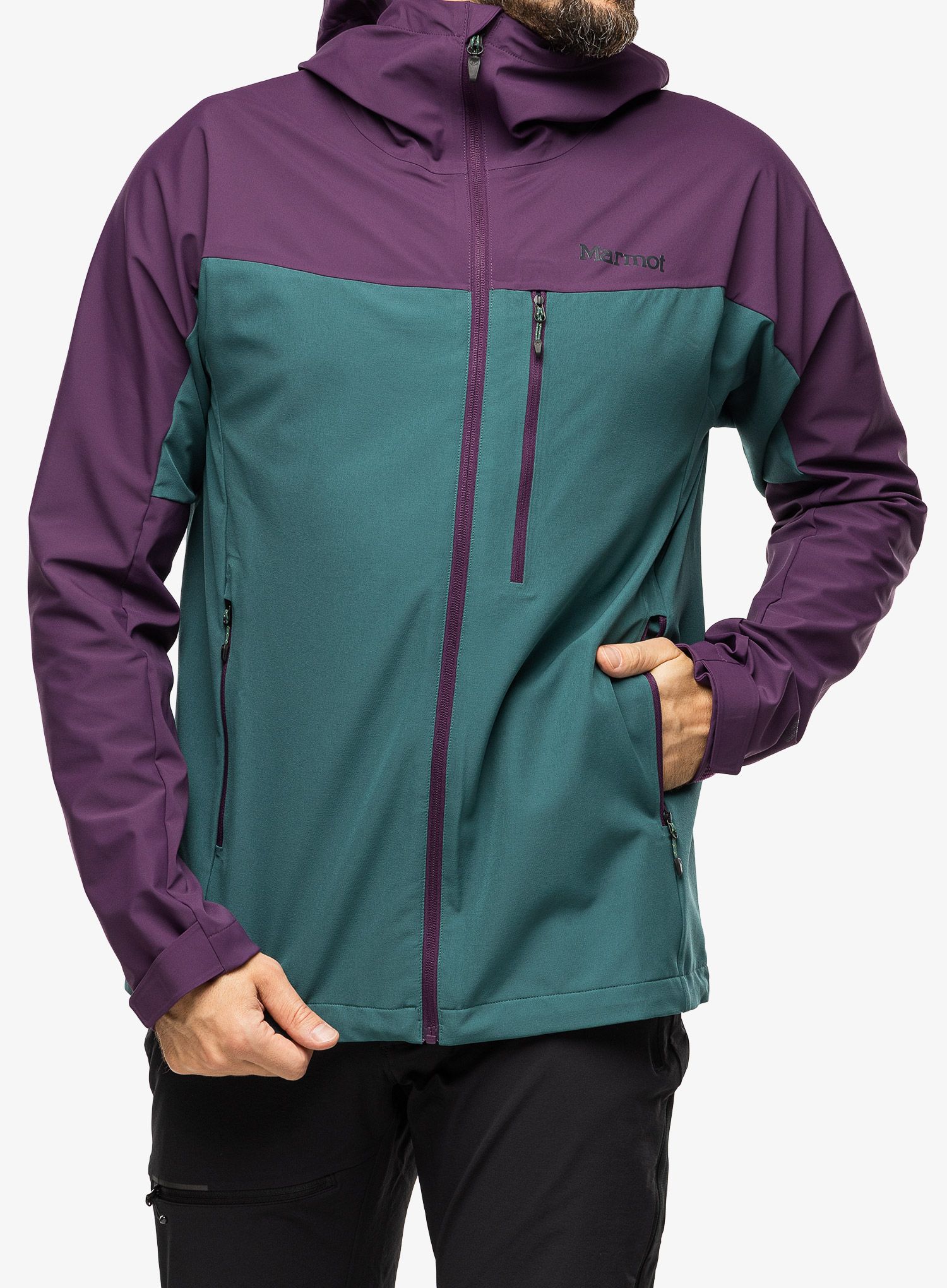 Куртка softshell Marmot ROM GORE-TEX Infinium Hoody - purple fig/dark jungle