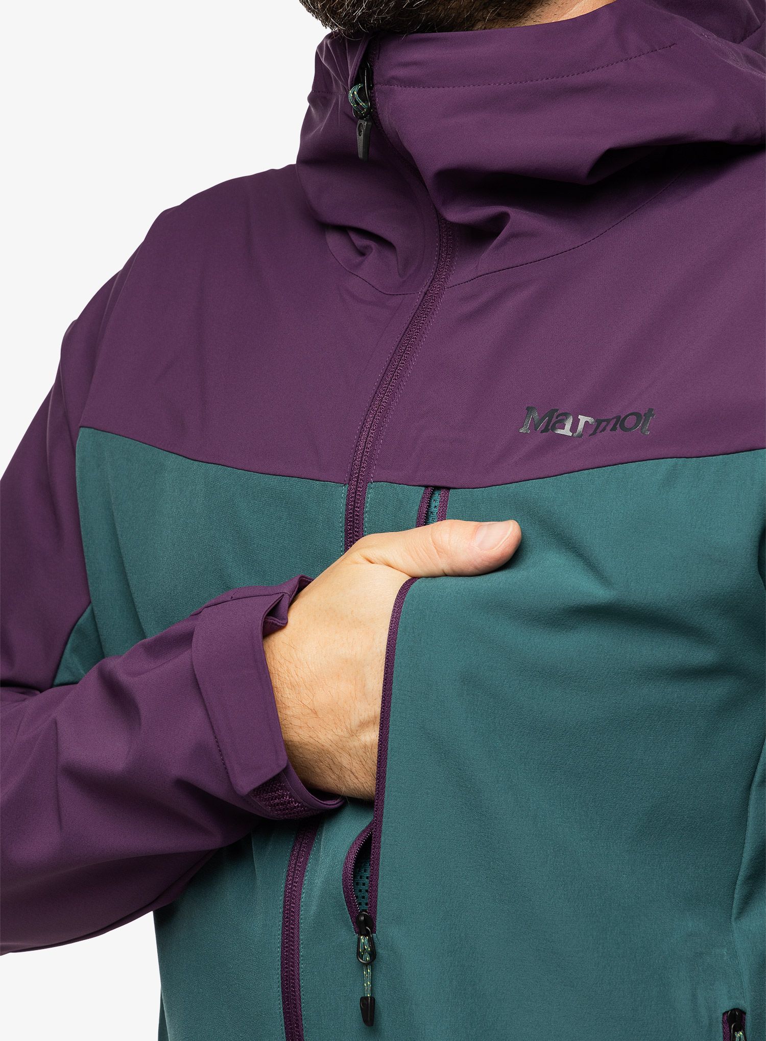 Куртка softshell Marmot ROM GORE-TEX Infinium Hoody - purple fig/dark jungle
