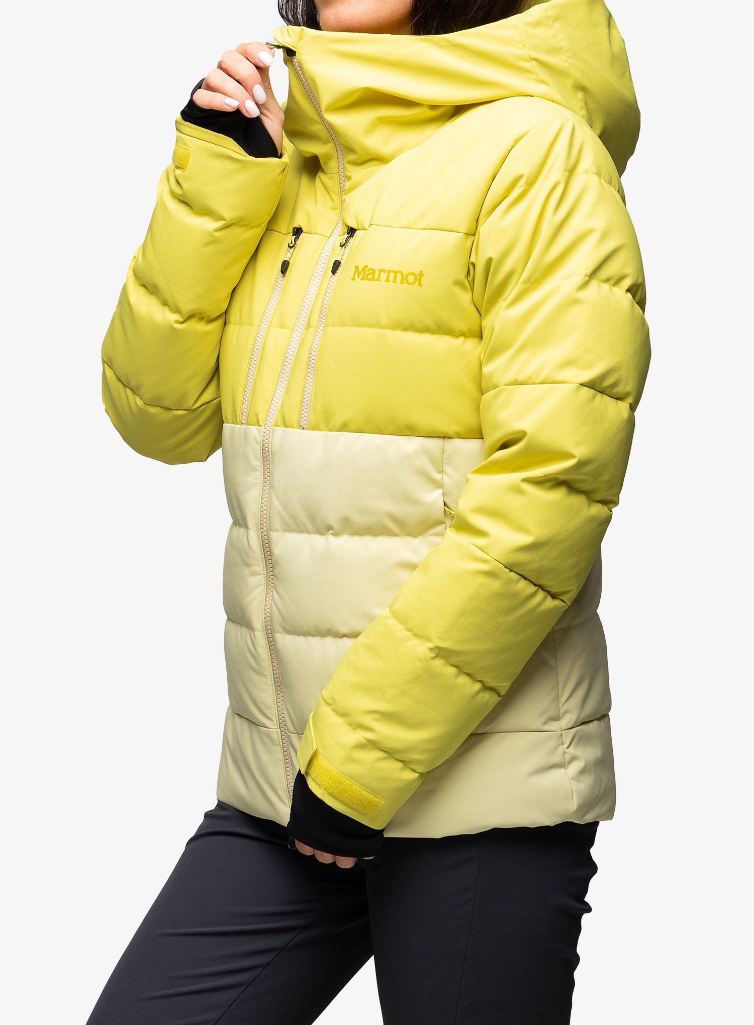 Пуховик жіноча Marmot Slingshot Jacket - limelight/wheat