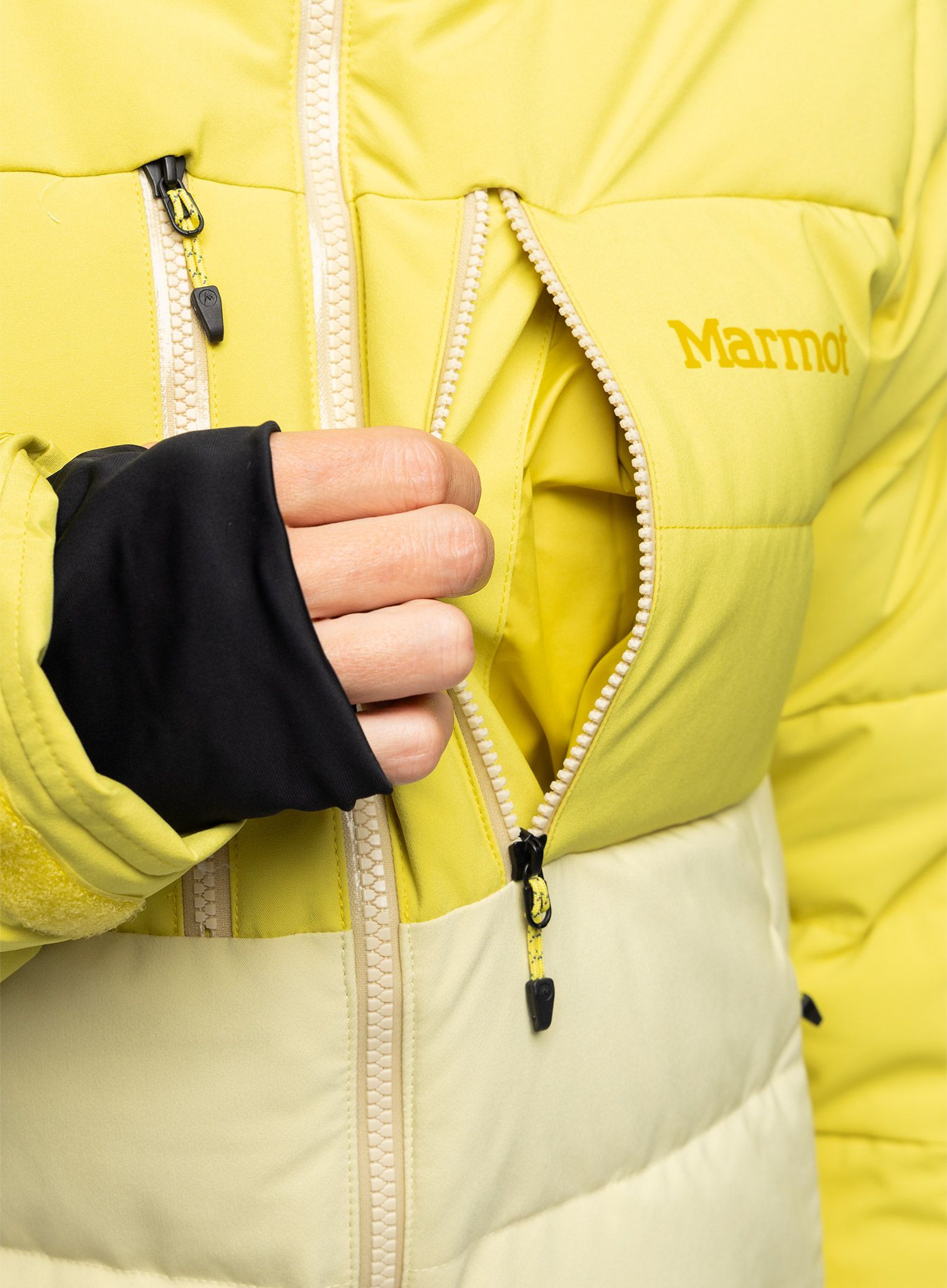 Пуховик жіноча Marmot Slingshot Jacket - limelight/wheat