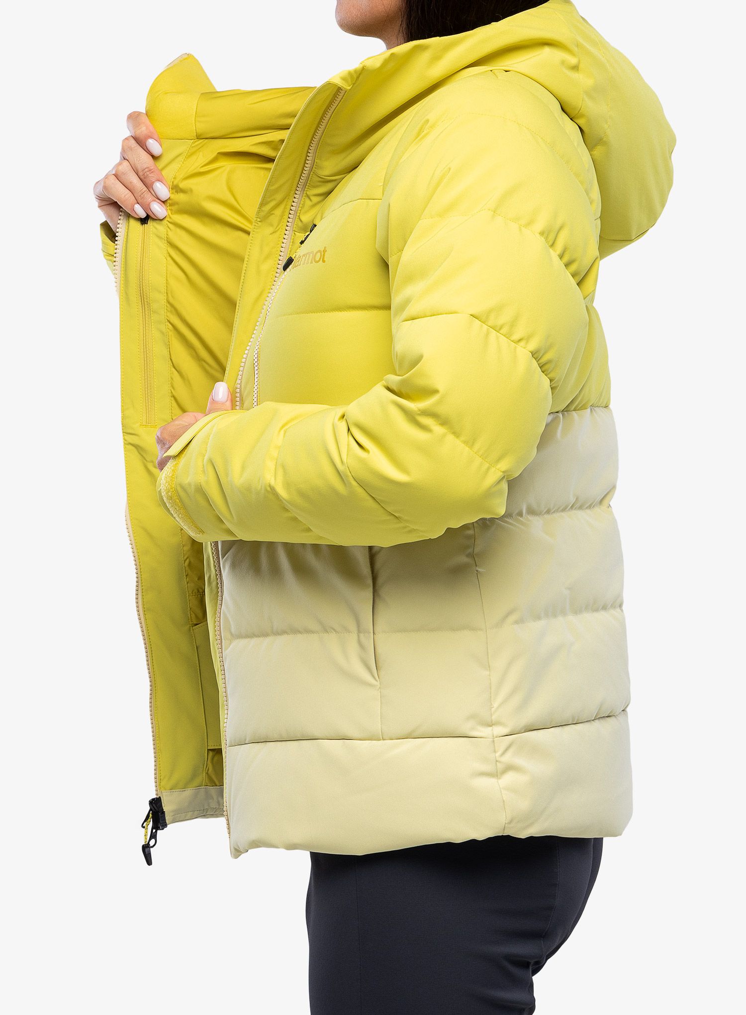 Пуховик жіноча Marmot Slingshot Jacket - limelight/wheat