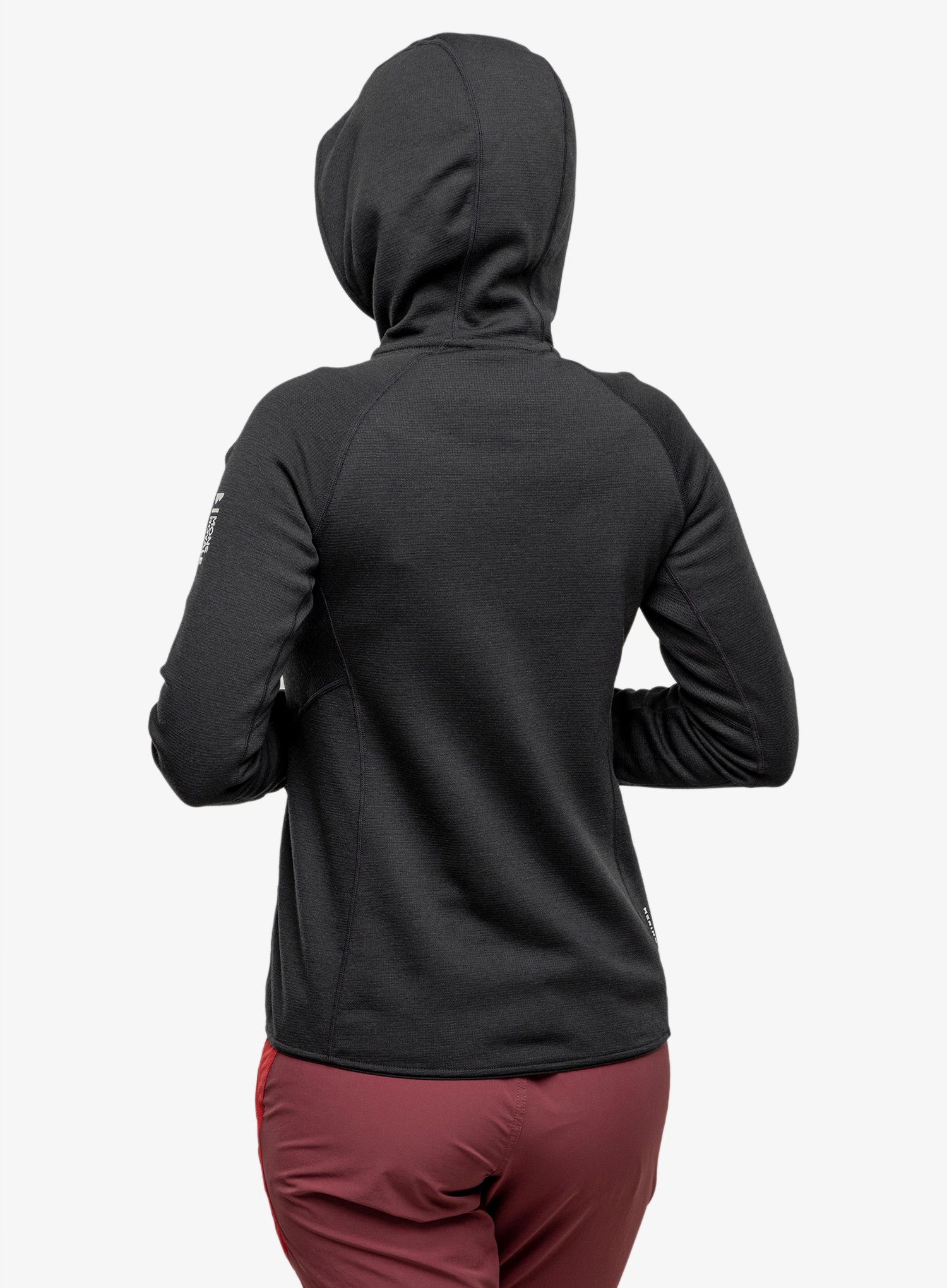 Кофта жіноча Mons Royale Approach Merino Gridlock Hoody - black/pip
