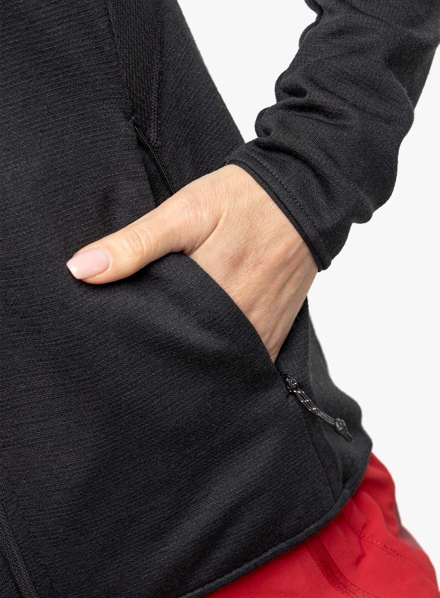 Кофта жіноча Mons Royale Approach Merino Gridlock Hoody - black/pip