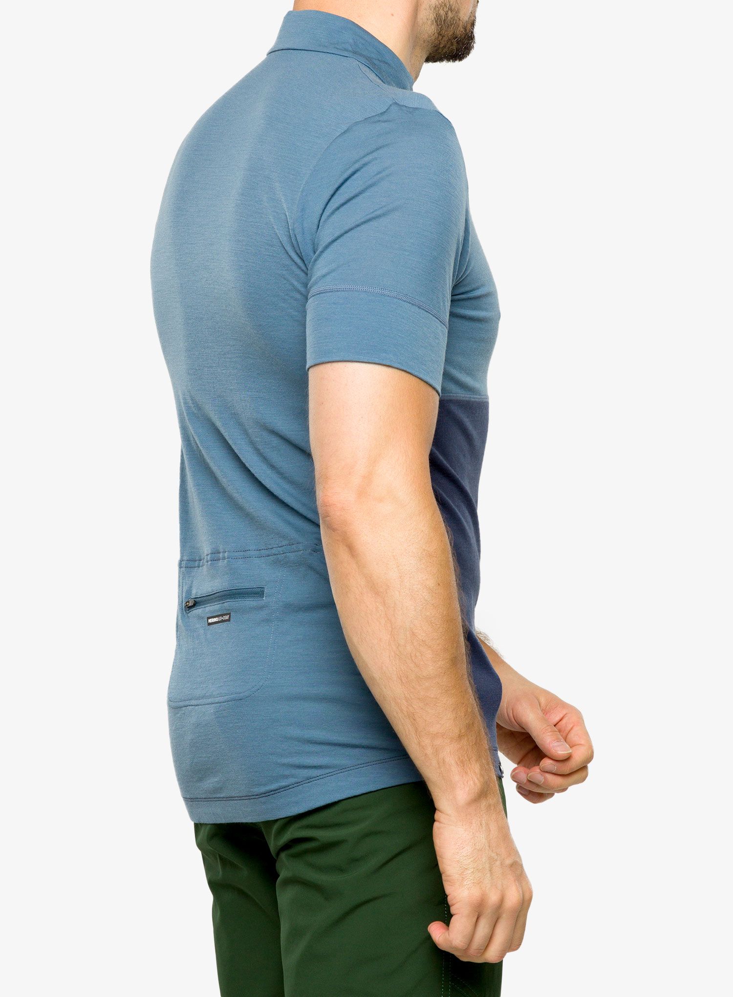 Велофутболка Mons Royale Cadence Half Zip T - blue state/midnight