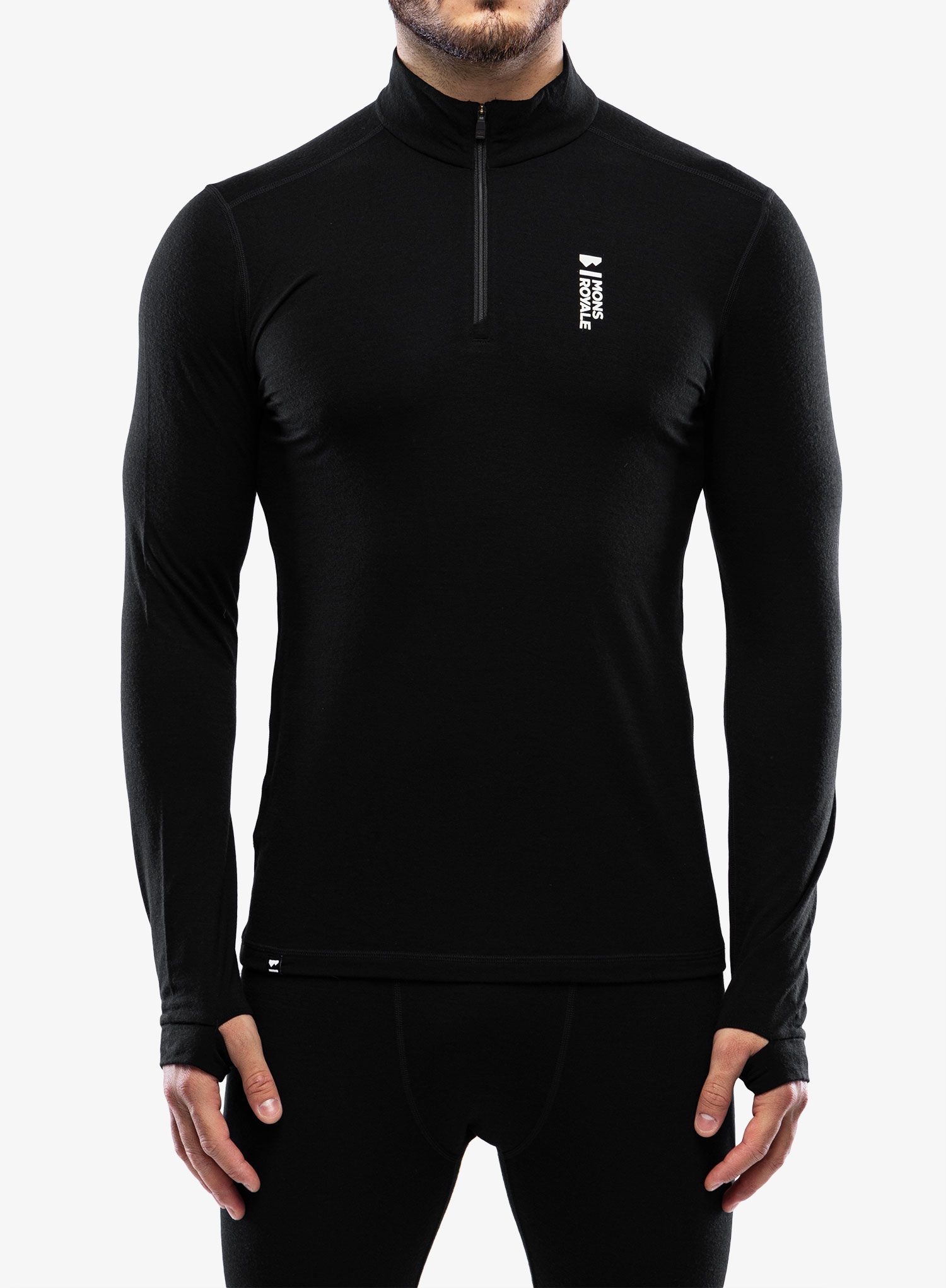 Термокофта Mons Royale Cascade 1/4 Zip - black