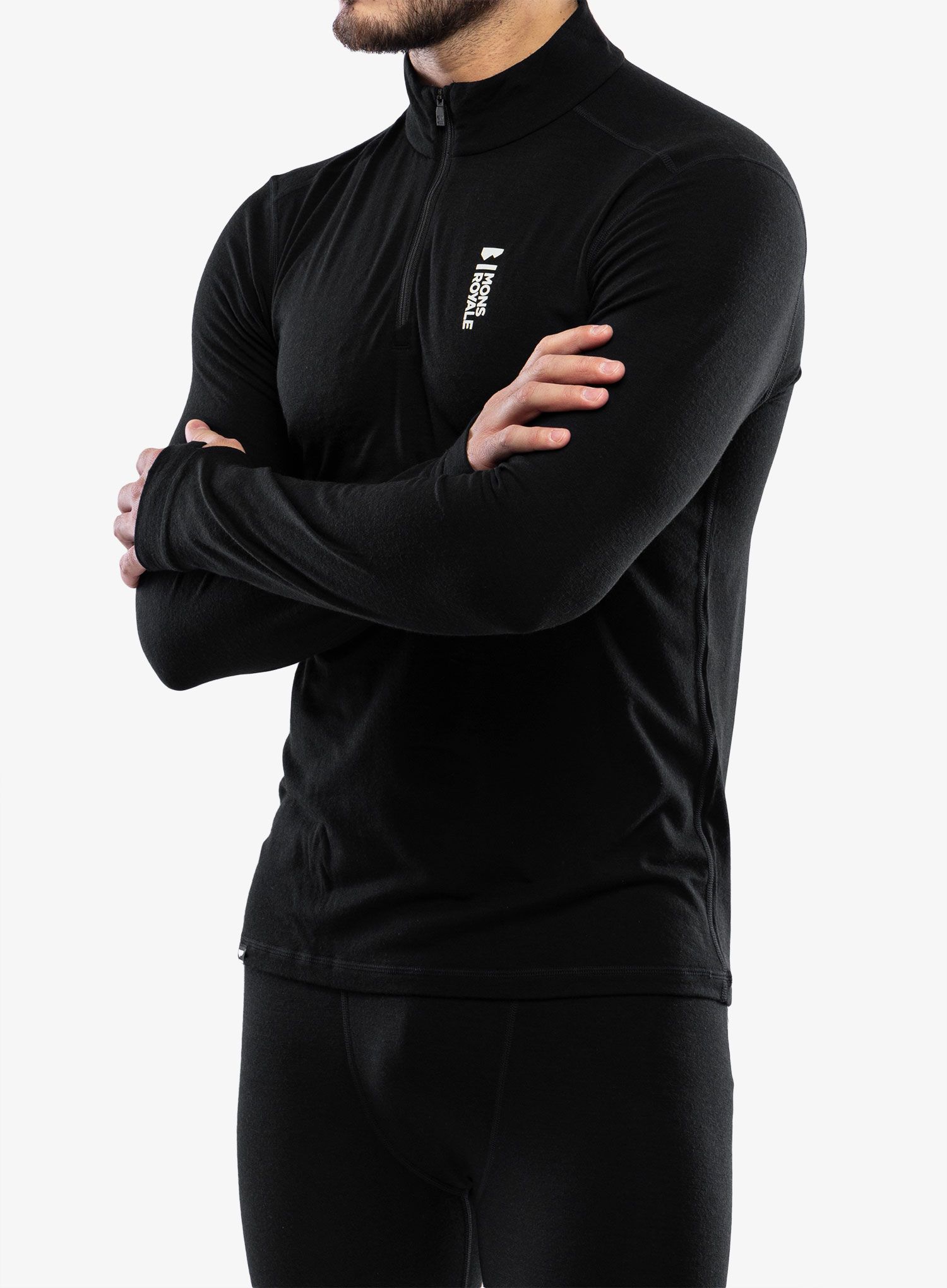 Термокофта Mons Royale Cascade 1/4 Zip - black