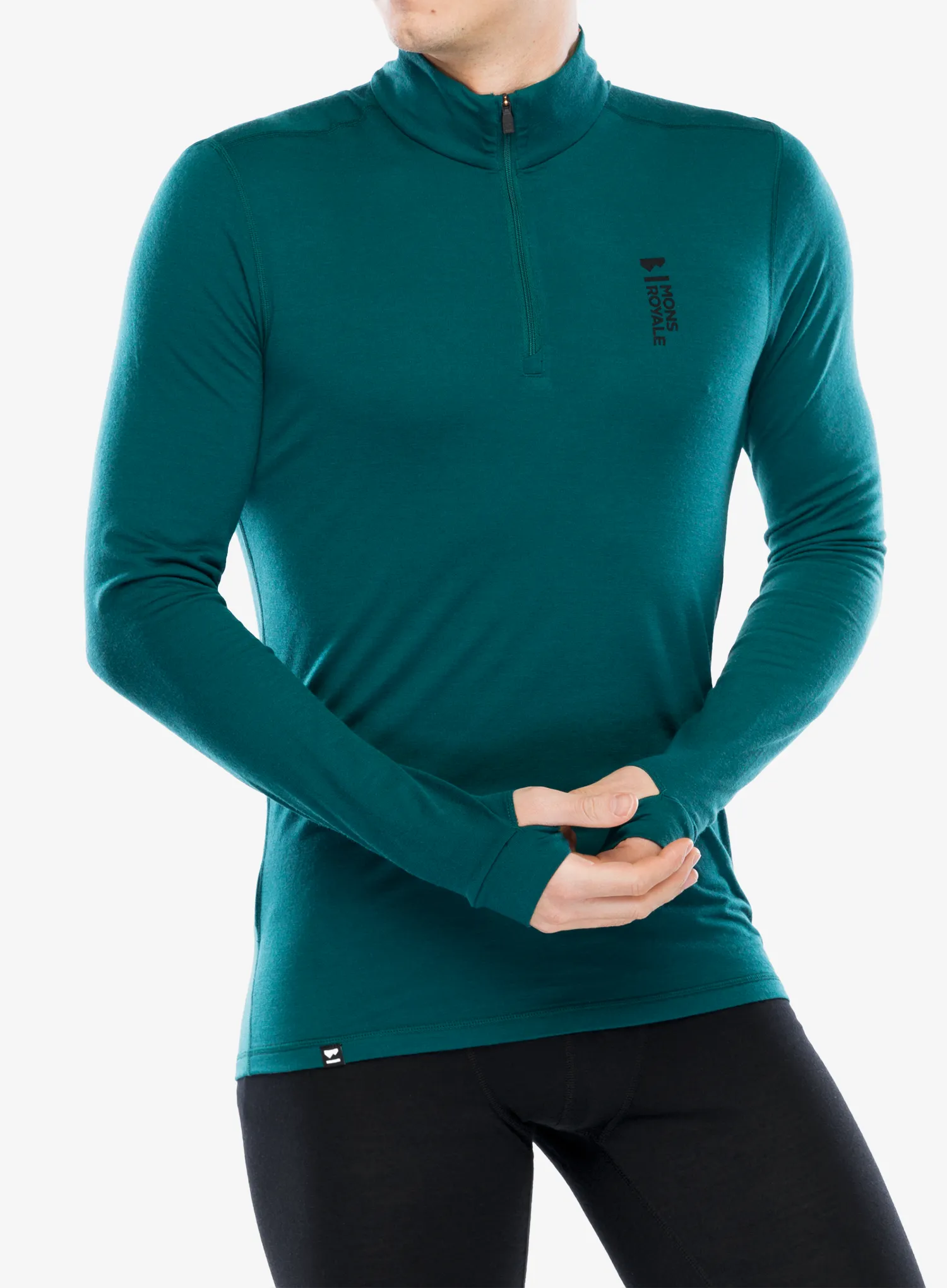 Термокофта Mons Royale Cascade 1/4 Zip - evergreen