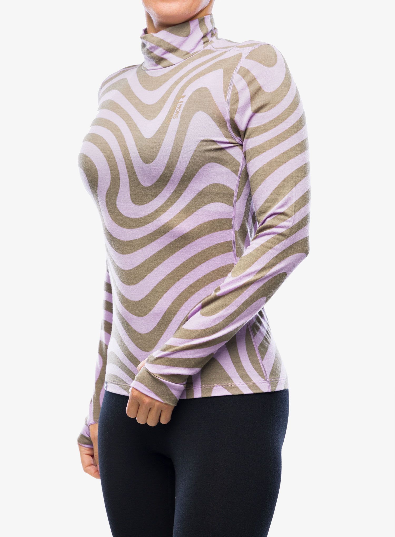 Термокофта жіноча Mons Royale Cascade Mock Neck LS - blazing trails