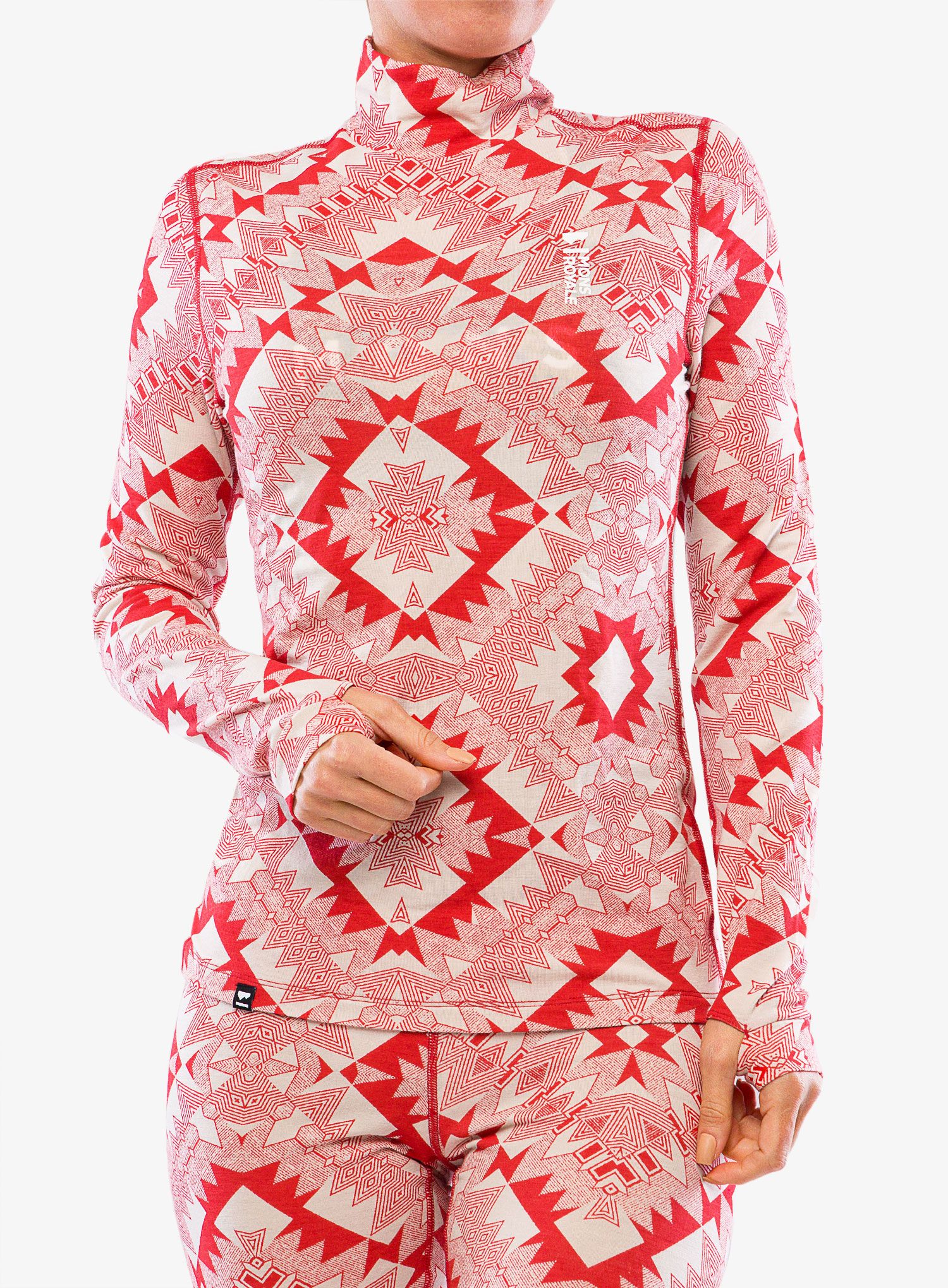 Термокофта жіноча Mons Royale Cascade Mock Neck LS - retro red nordtek