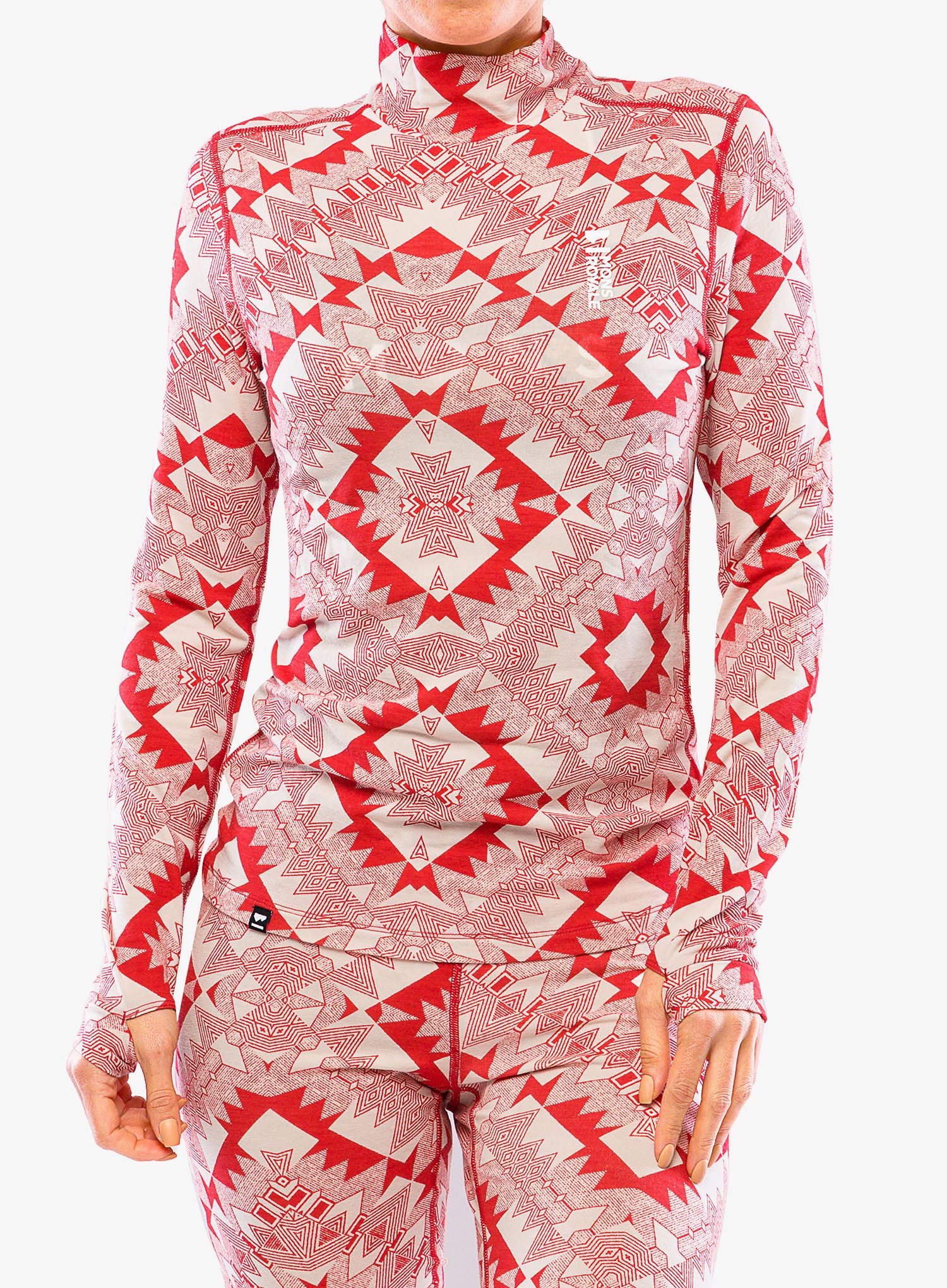Термокофта жіноча Mons Royale Cascade Mock Neck LS - retro red nordtek