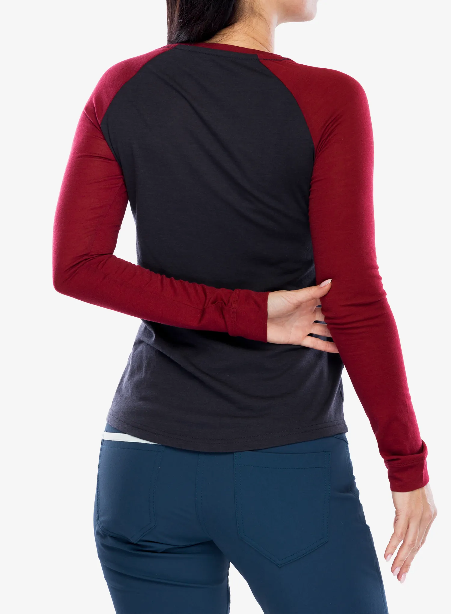 Кофта жіноча Mons Royale Icon Raglan - cherry/9 iron