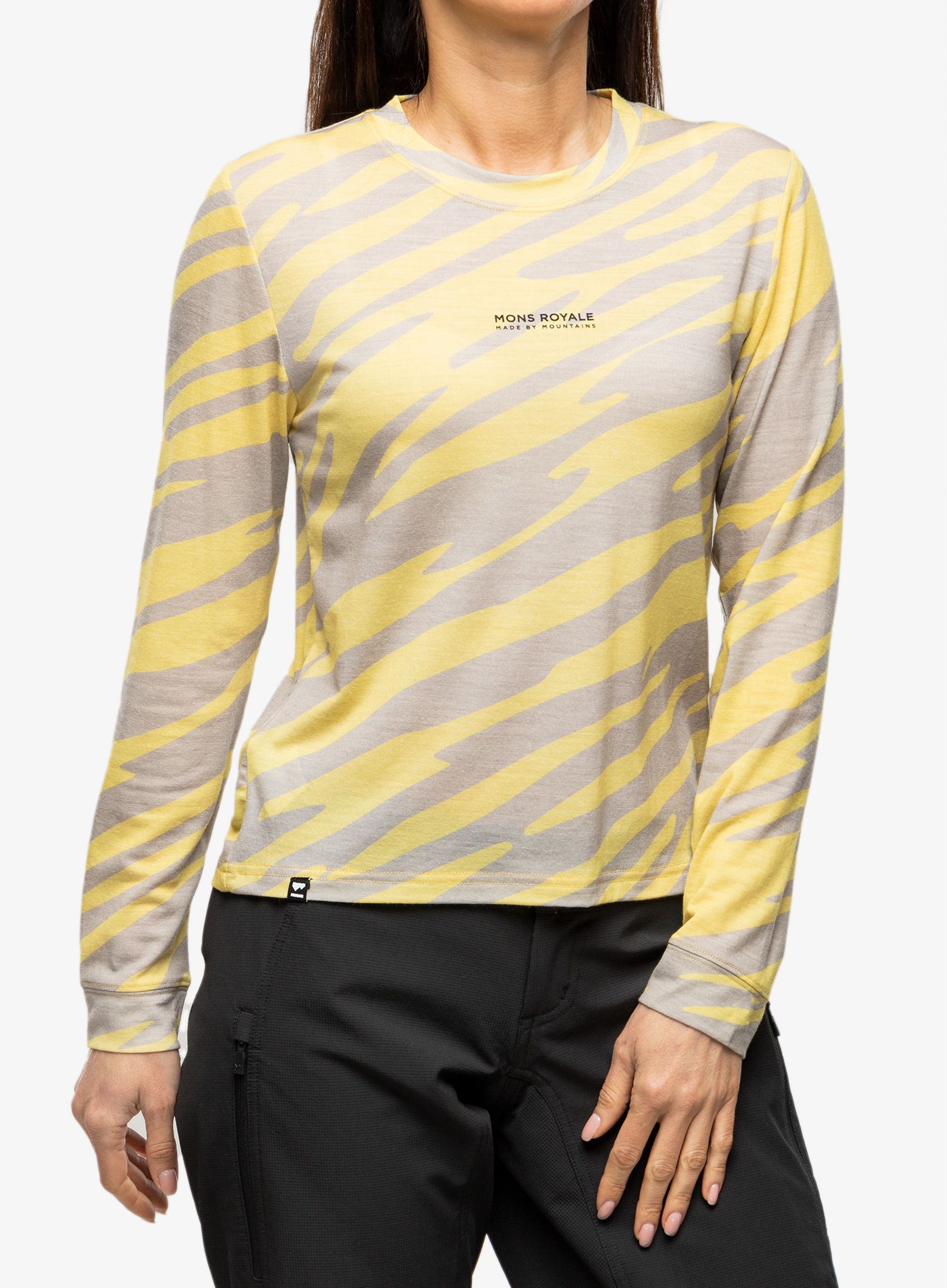 Кофта жіноча Mons Royale Icon Relaxed LS - limelight camo