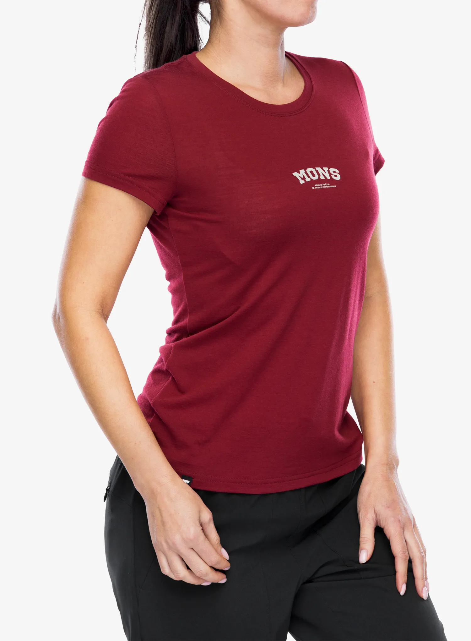 Жіноча велофутболка Mons Royale Icon Tee - cherry