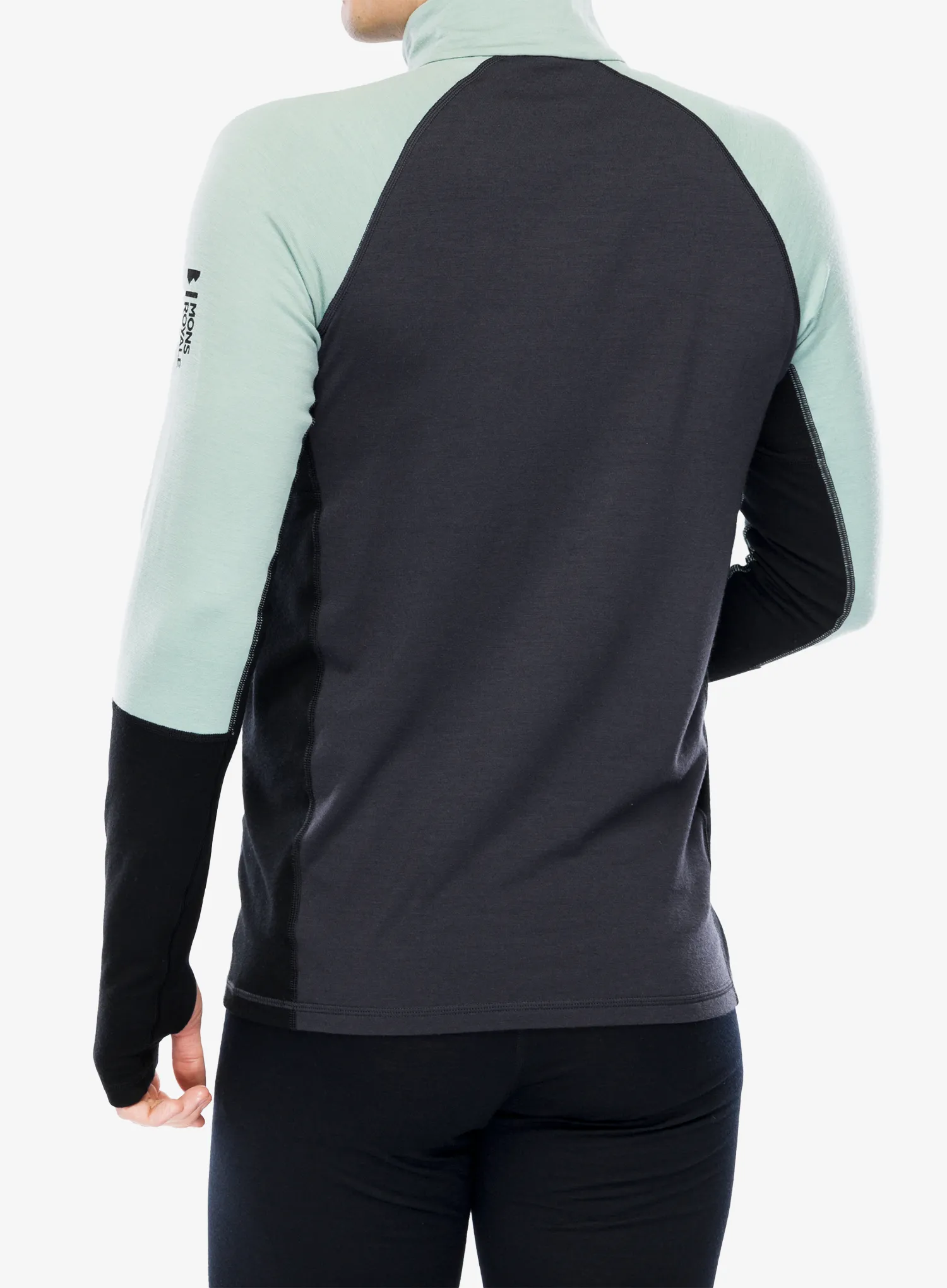 Термокофта Mons Royale Olympus Half Zip - dew/9 iron/black
