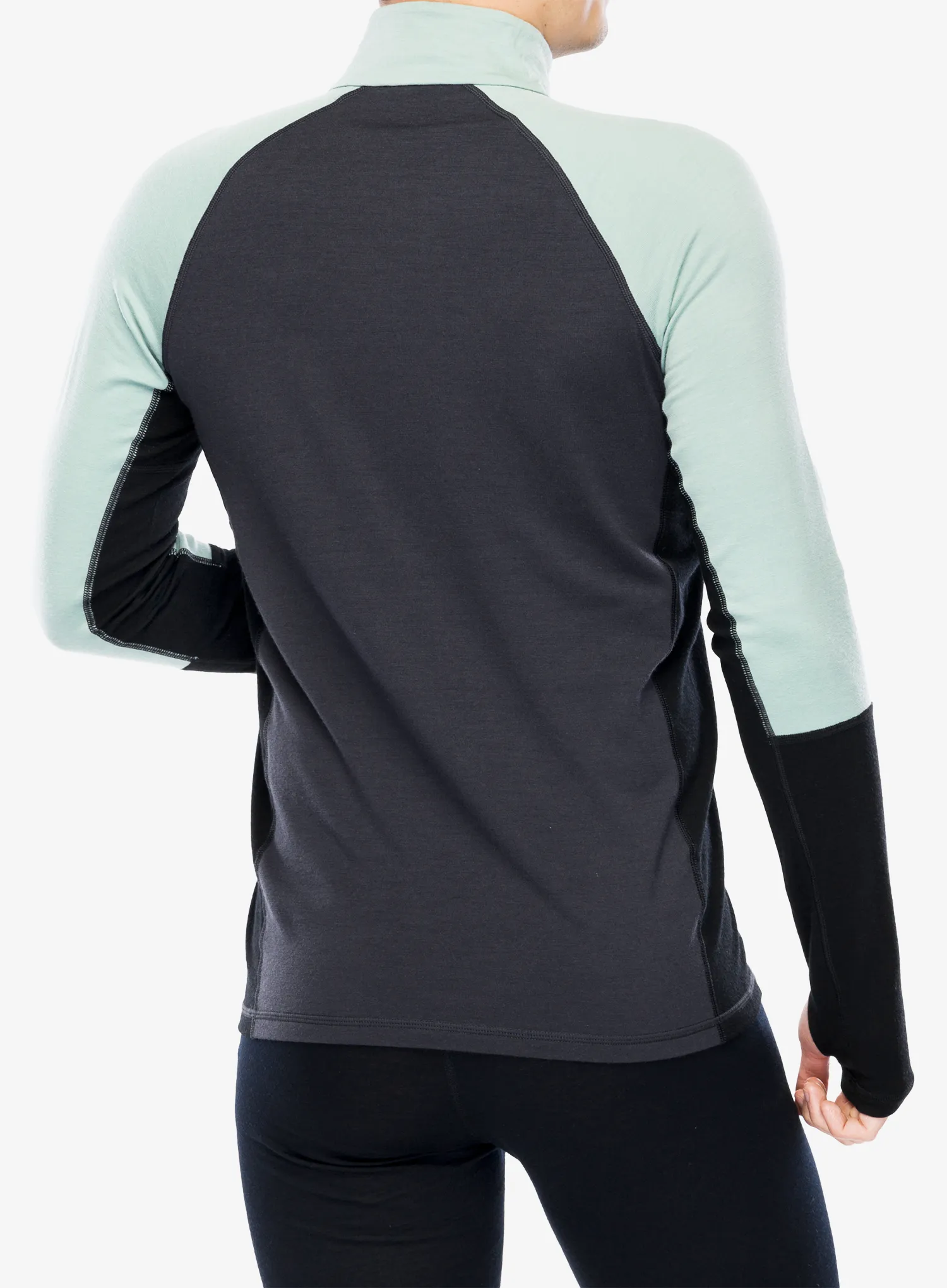 Термокофта Mons Royale Olympus Half Zip - dew/9 iron/black