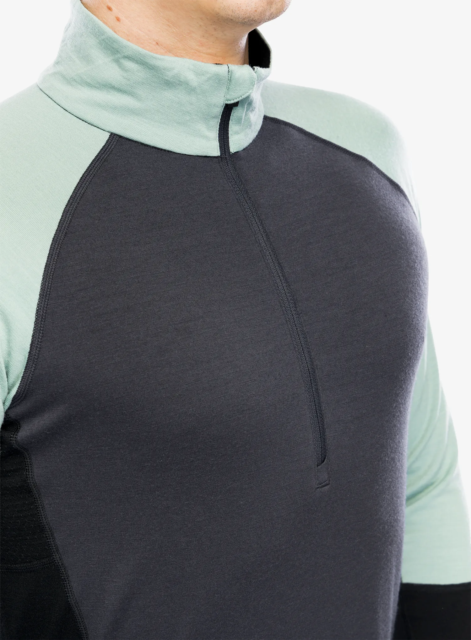 Термокофта Mons Royale Olympus Half Zip - dew/9 iron/black