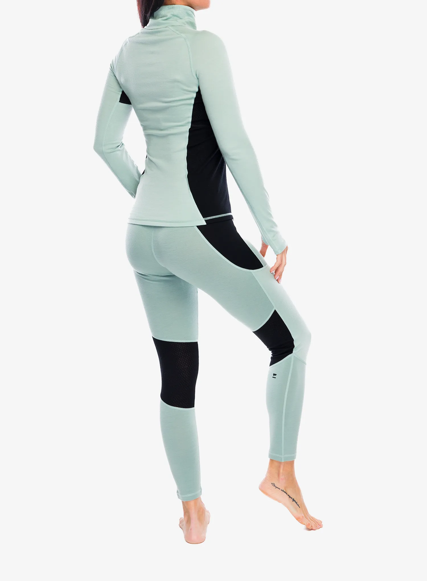 Термокофта жіноча Mons Royale Olympus Half Zip - glacier/dew/black
