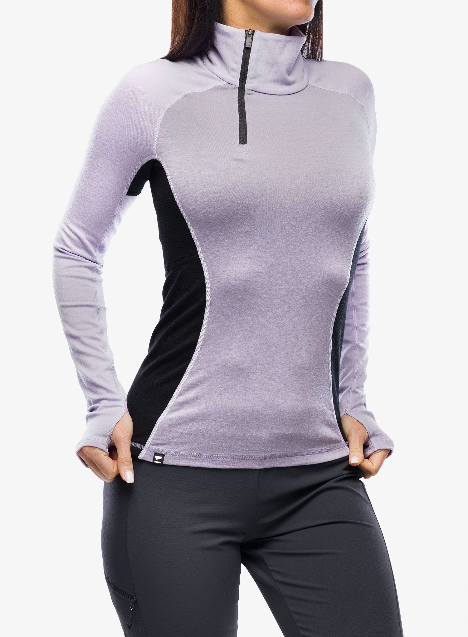 Термокофта жіноча Mons Royale Olympus Half Zip - thistle cloud