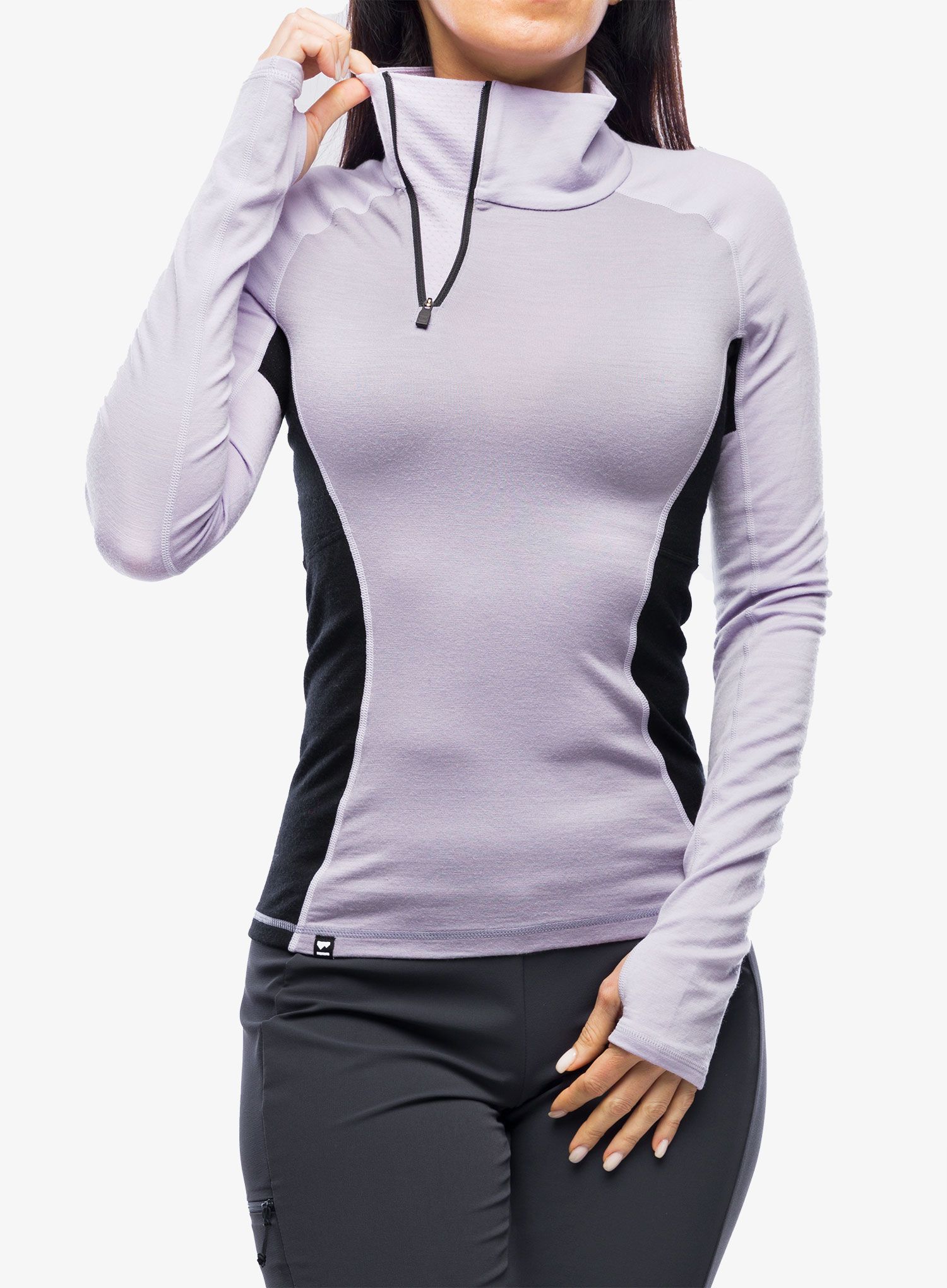 Термокофта жіноча Mons Royale Olympus Half Zip - thistle cloud