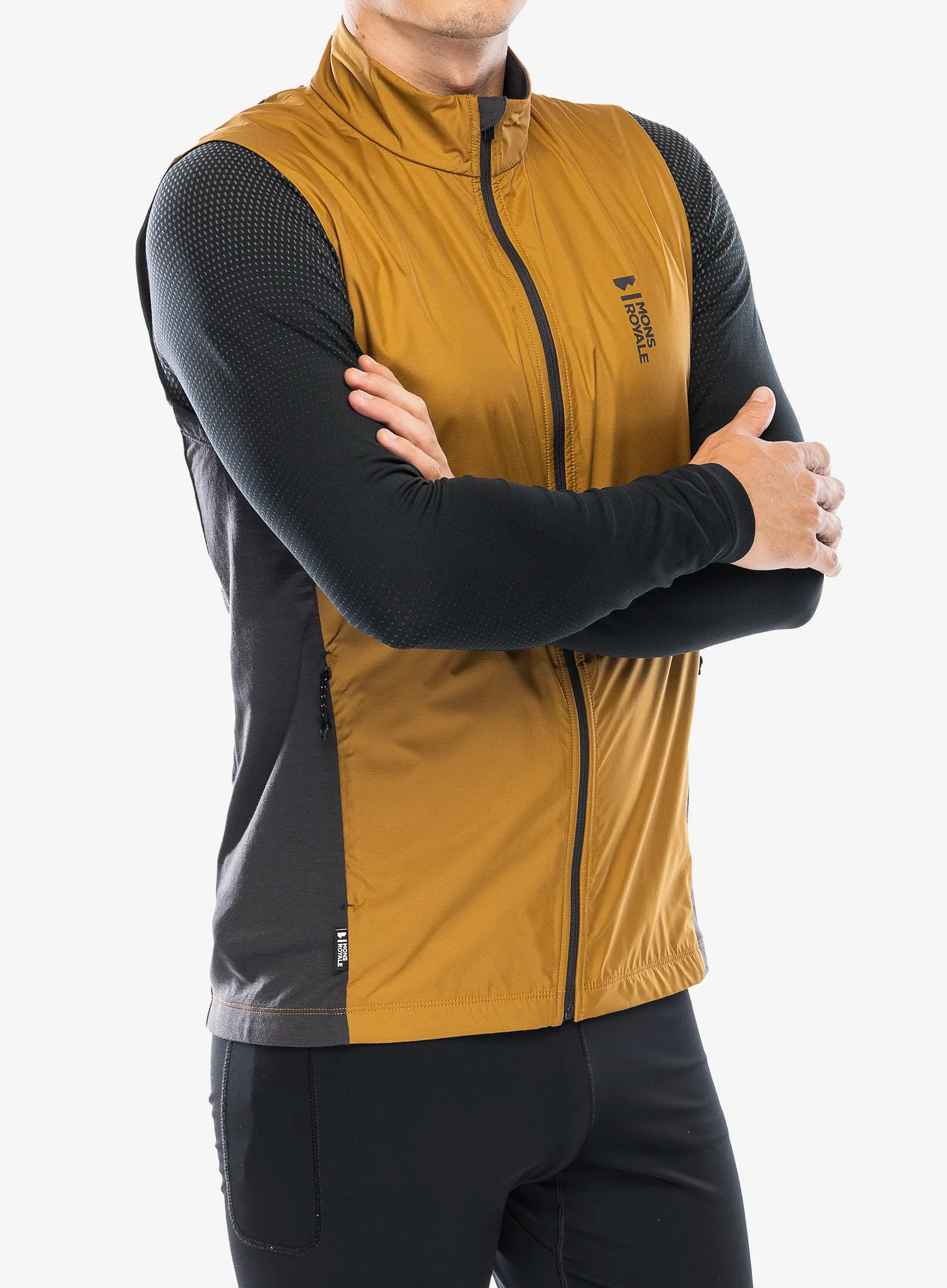 Bеложилет Mons Royale Redwood Wind Vest - shale/cumin