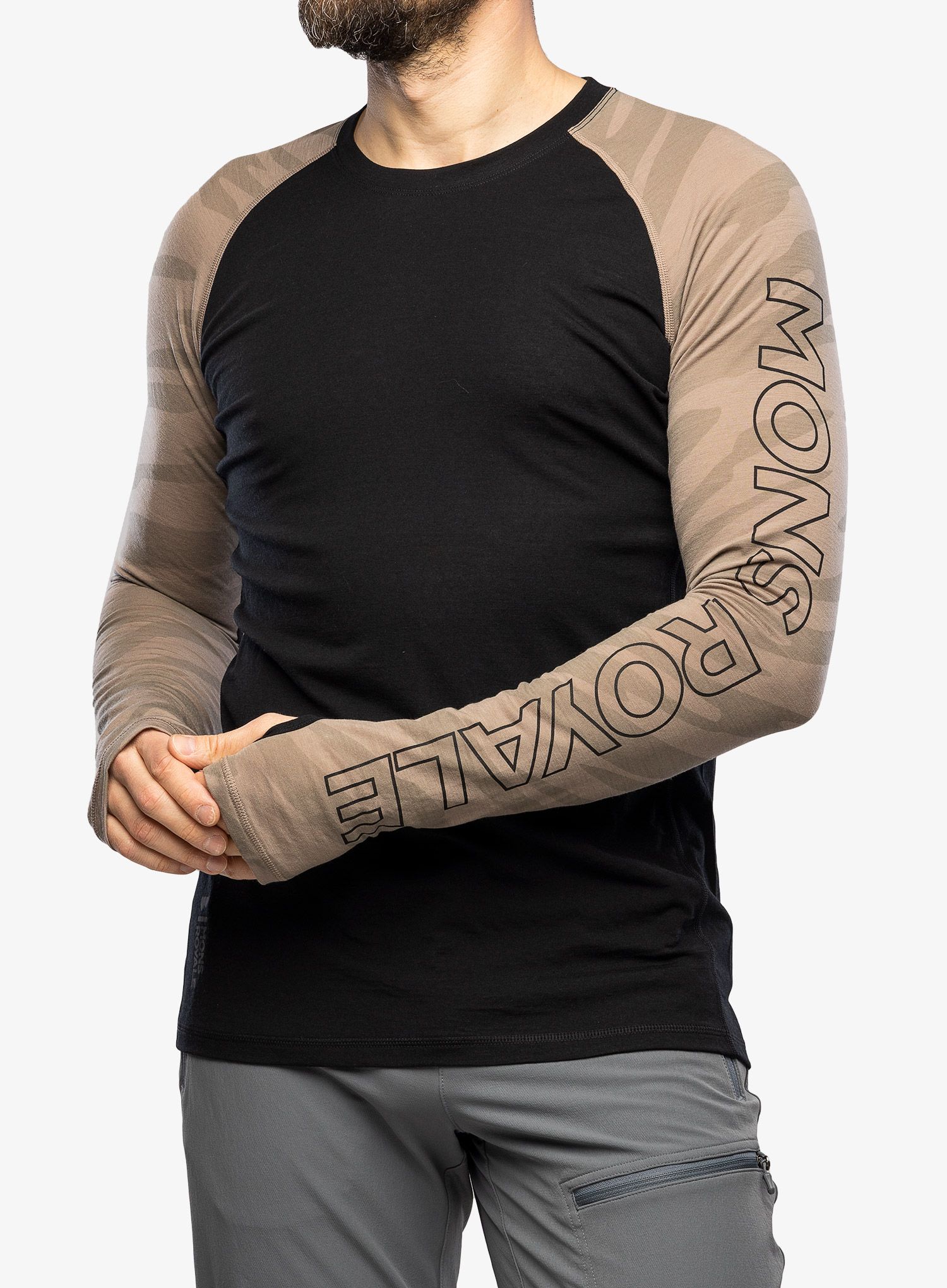 Термокофта Mons Royale Temple Tech LS - black/undercover camo