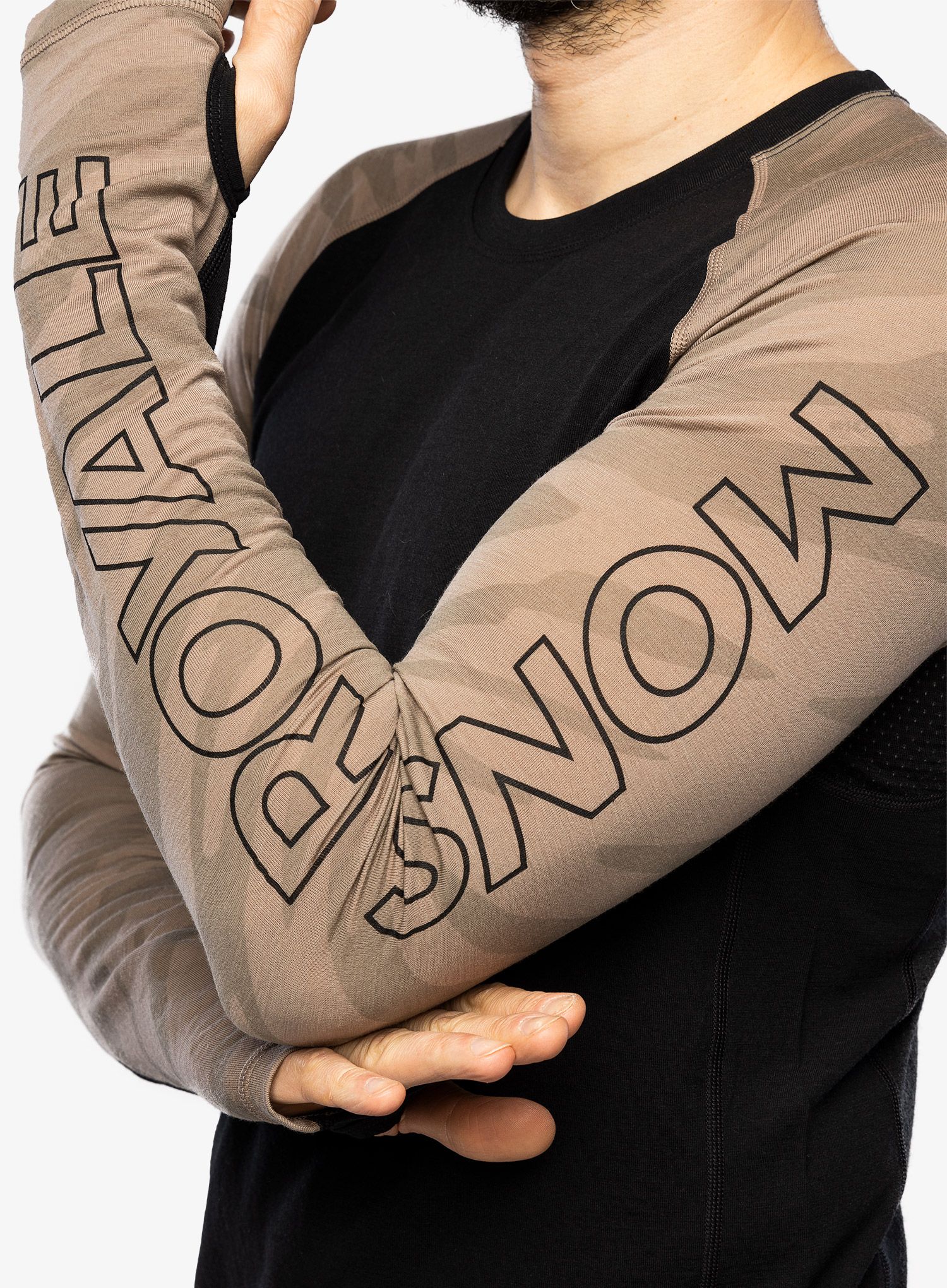 Термокофта Mons Royale Temple Tech LS - black/undercover camo