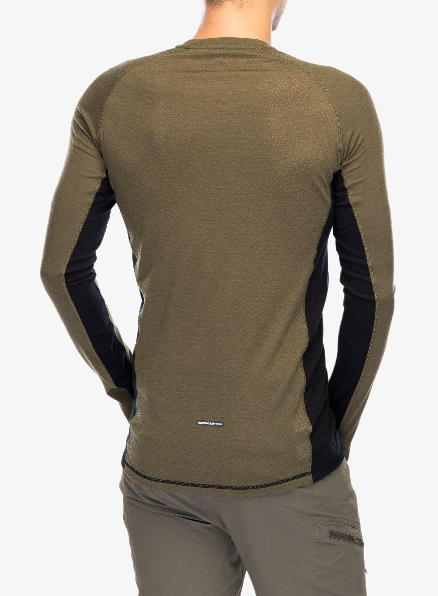 Термокофта Mons Royale Temple Tech LS - dark olive/black