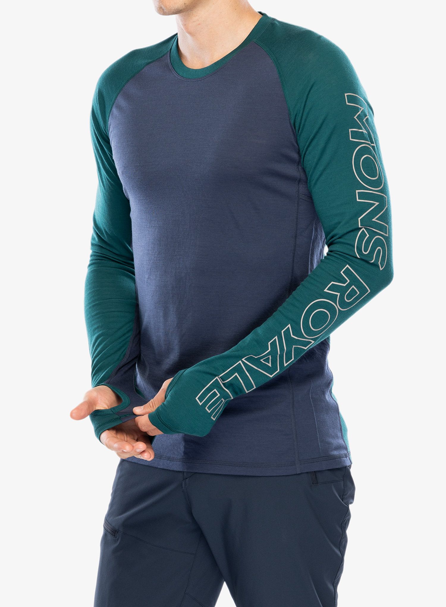 Термокофта Mons Royale Temple Tech LS - evergreen/midnight