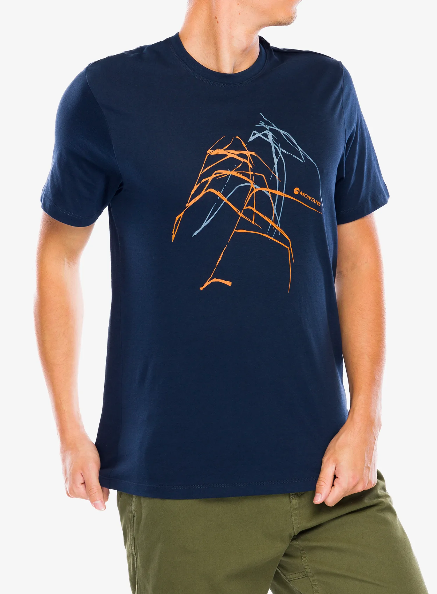 Футболка з принтом Montane Abstract Mountain T-Shirt - eclipse blue