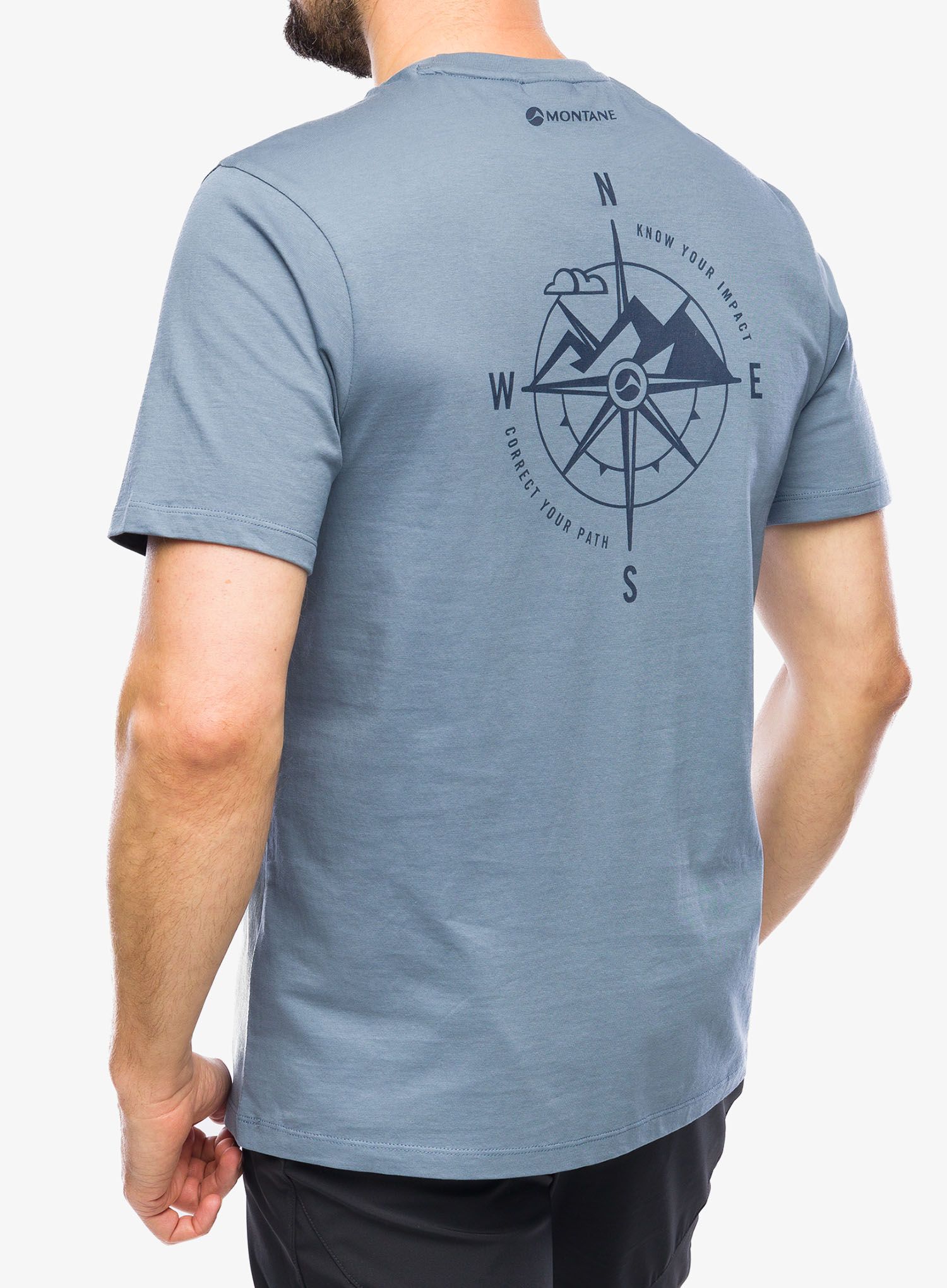 Футболка з принтом Montane Impact Compass Tee - stone blue