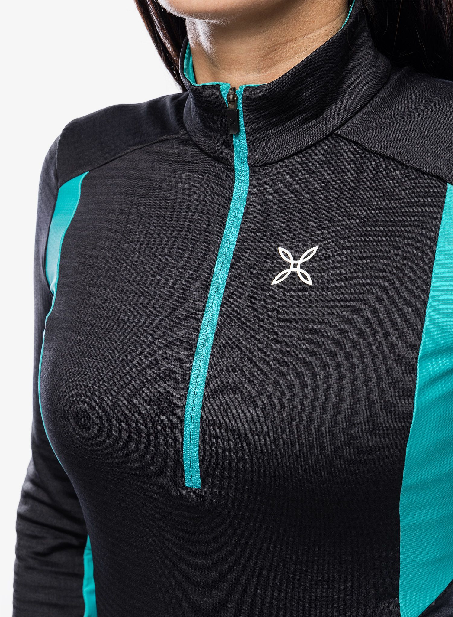 Кофта жіноча без каптура Montura Thermal Grid Anorak - black/light blue