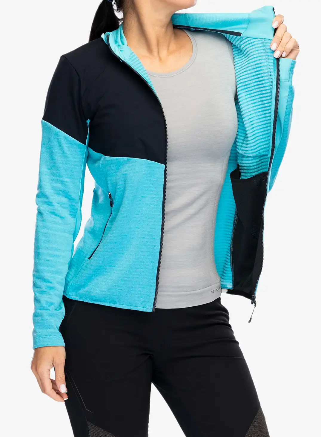 Кофта трекінгова жіноча Montura Thermalgrid Pro 2 Maglia - turquoise/graphite blue