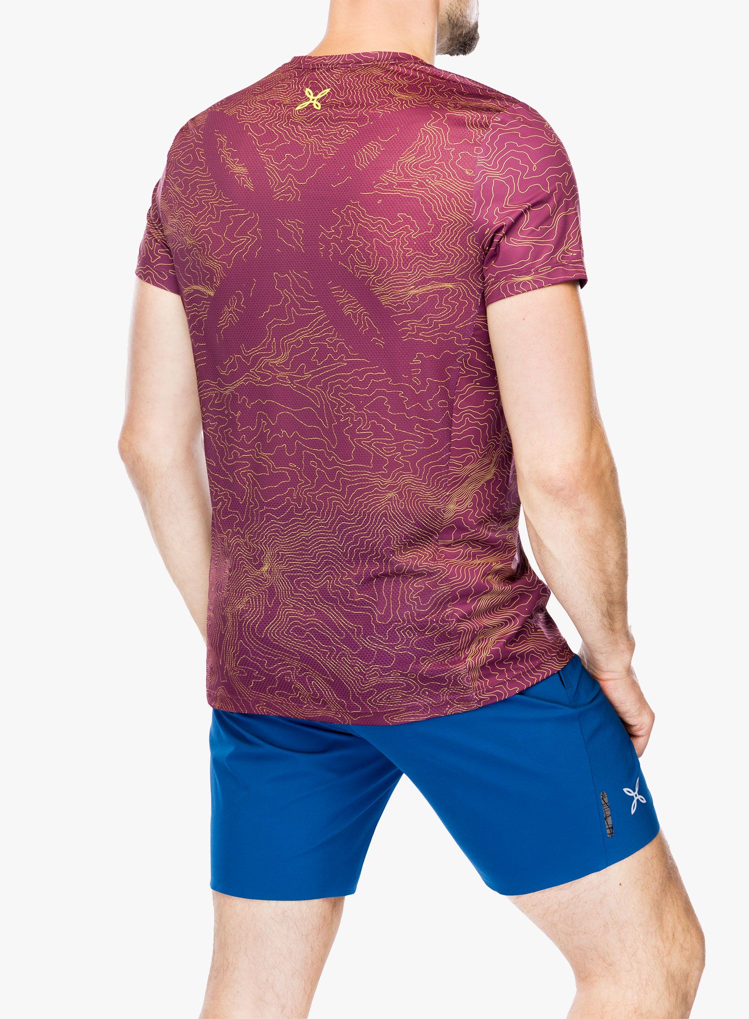 Футболка для бігу Montura Topographic Sublime T-Shirt - wine red/lime