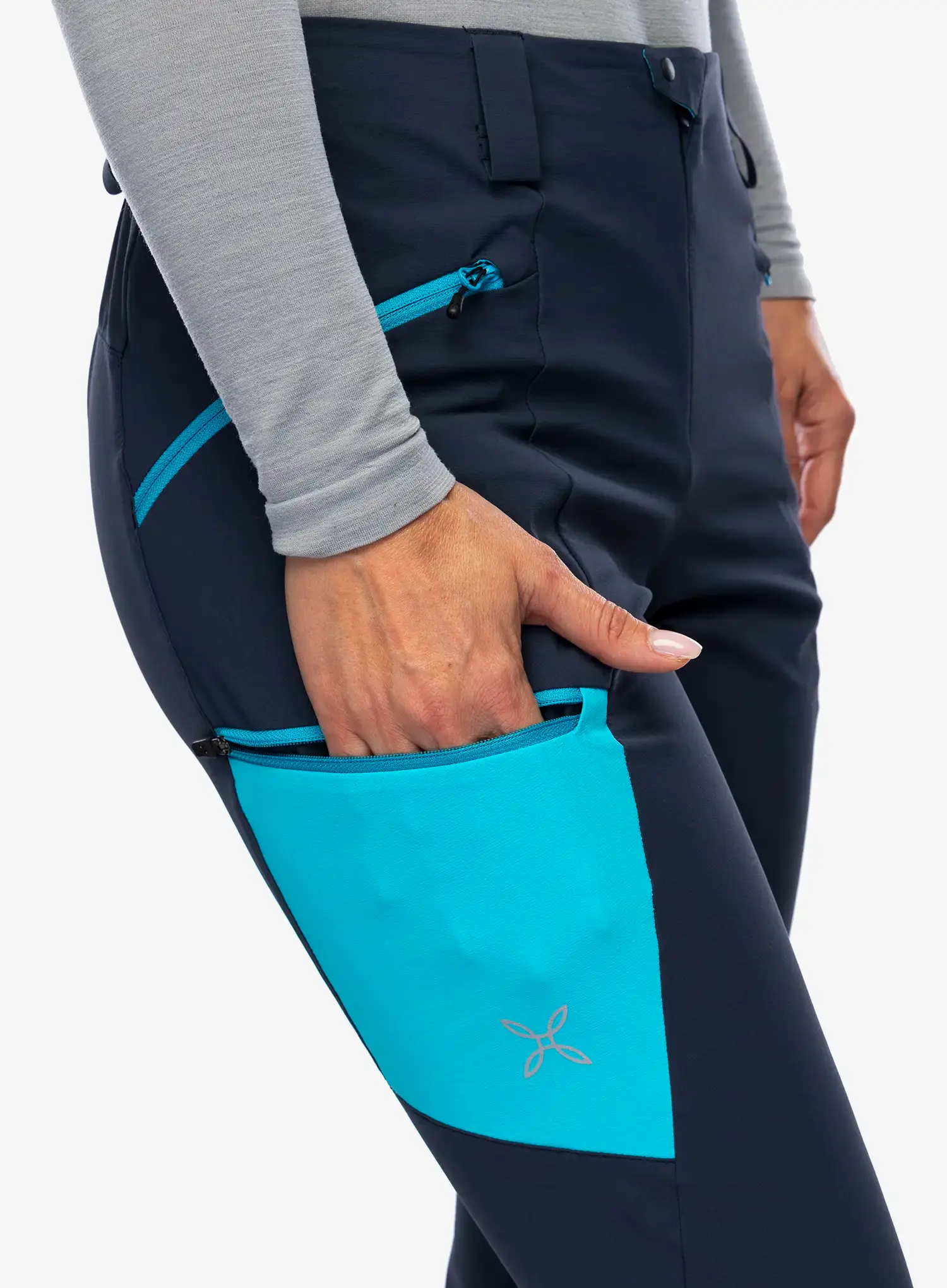 Штани softshell жіночі Montura Trace Light Pants - graphite blue/turquoise
