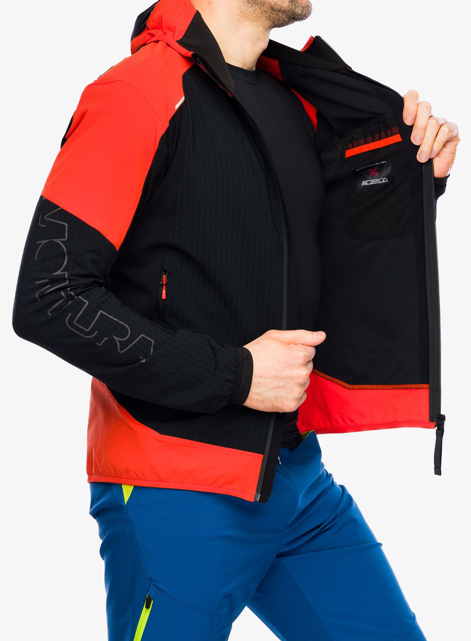 Куртка softshell Montura Wind Revolution Hoody Jacket - black/bright orange