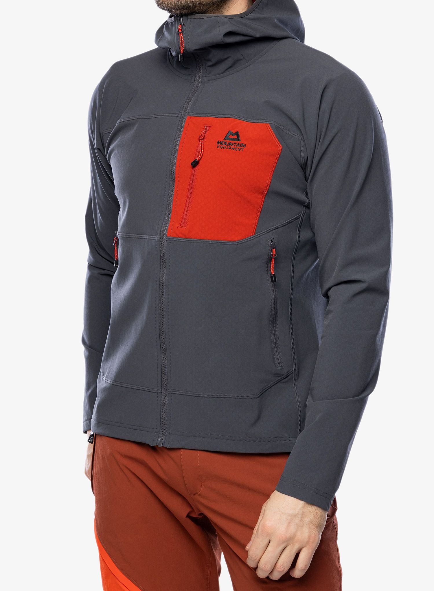 Кофта на замку Mountain Equipment Arrow Hooded Jacket - anvil grey/redrock