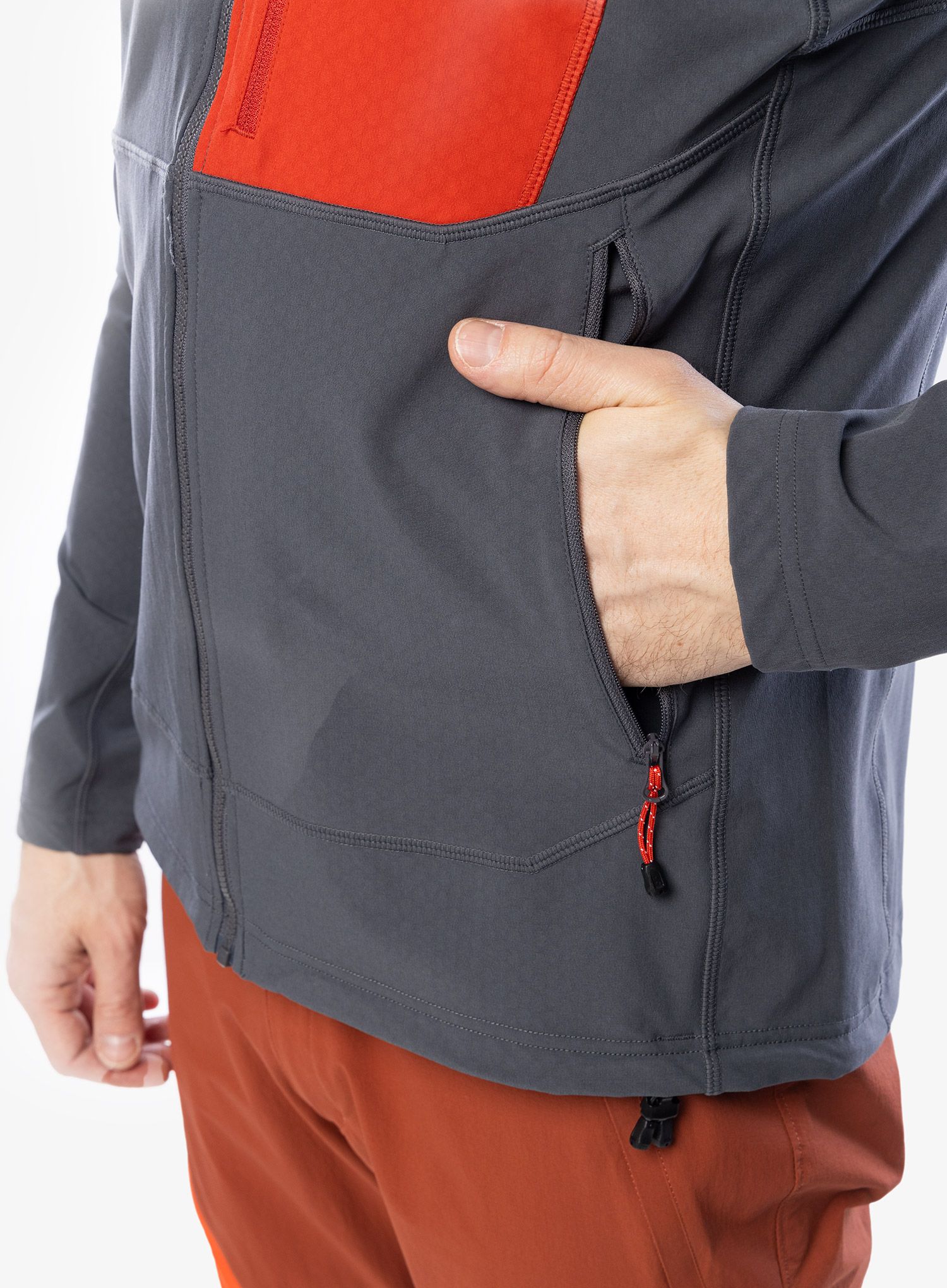 Кофта на замку Mountain Equipment Arrow Hooded Jacket - anvil grey/redrock