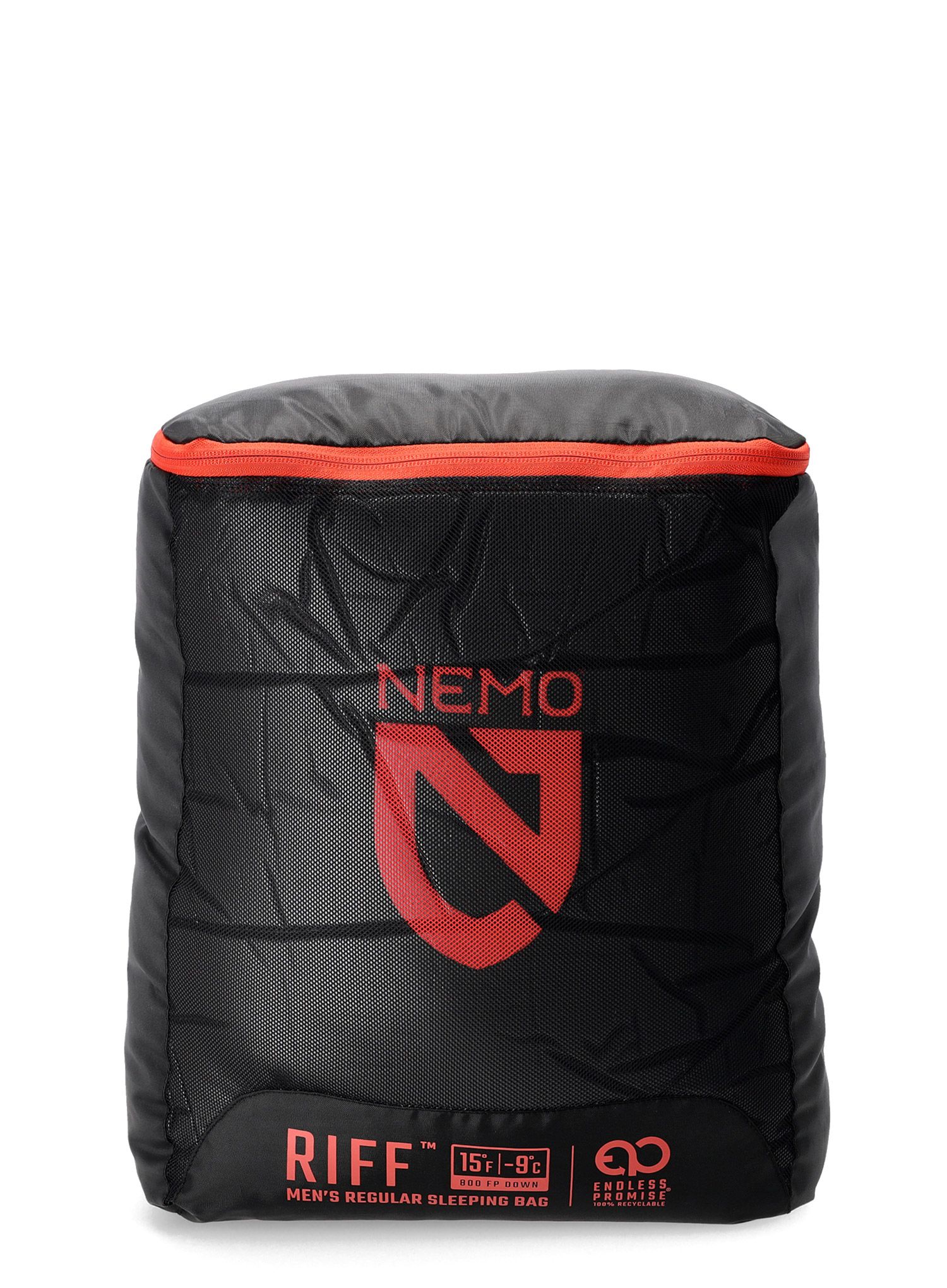 Спальний мішок пуховий Nemo Riff 15 Regular Endless Promise (183 cm) - goodnight gray