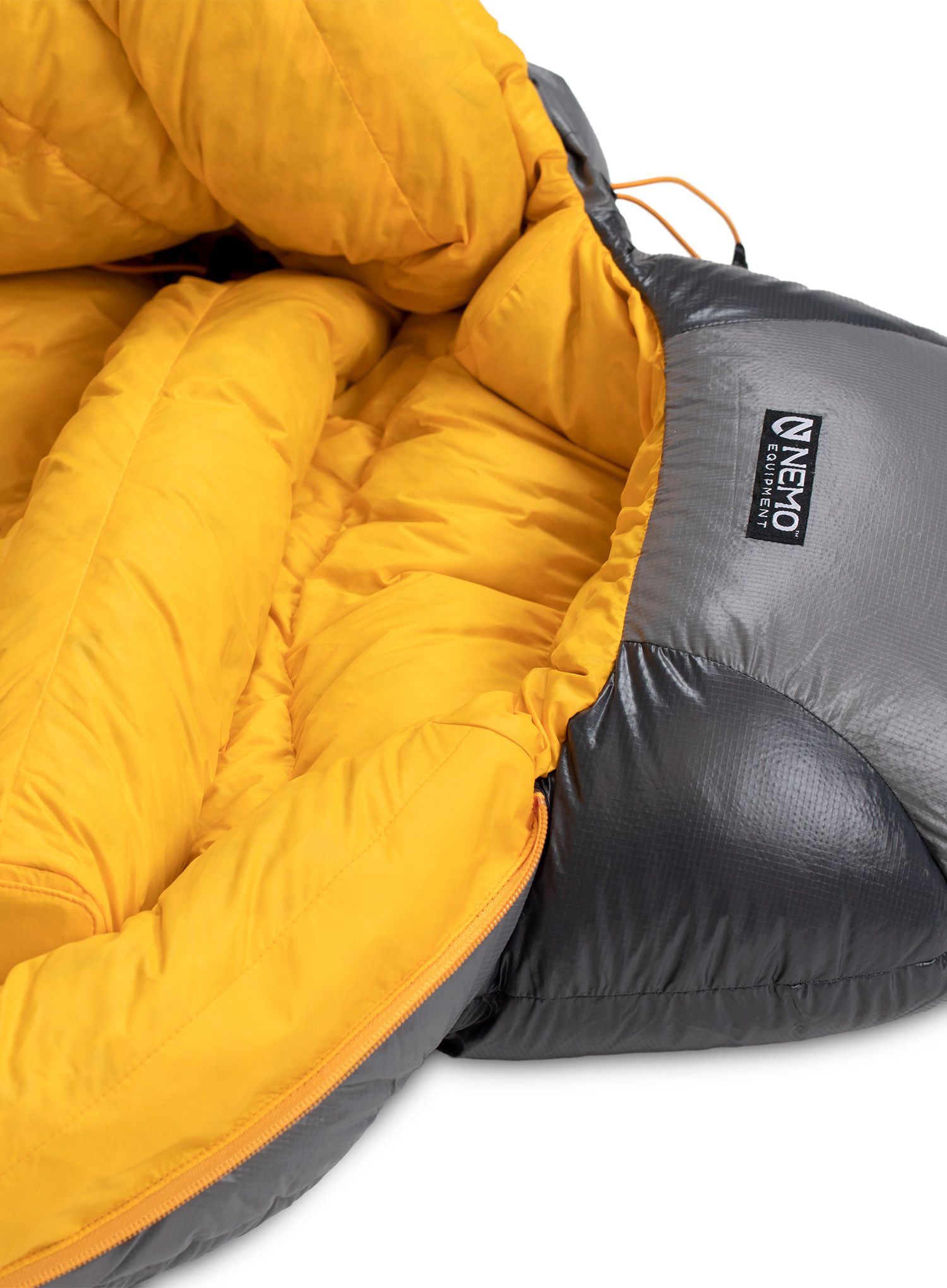 Спальний мішок пуховий Nemo Sonic 0 Reg (183 cm) - goodnight gray/goldfinch