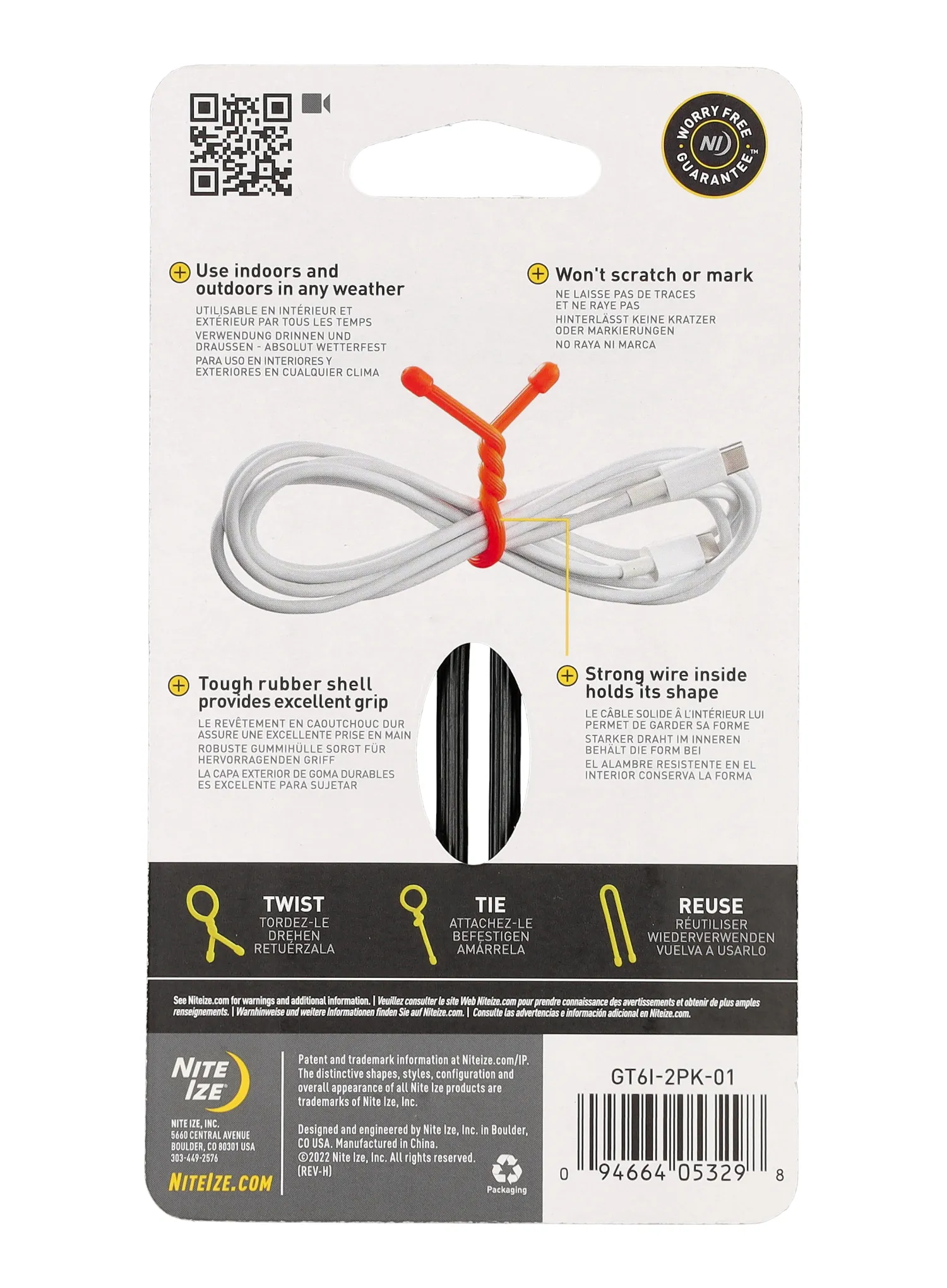 Троки Nite Ize Gear Tie 6 2-pack - black/black
