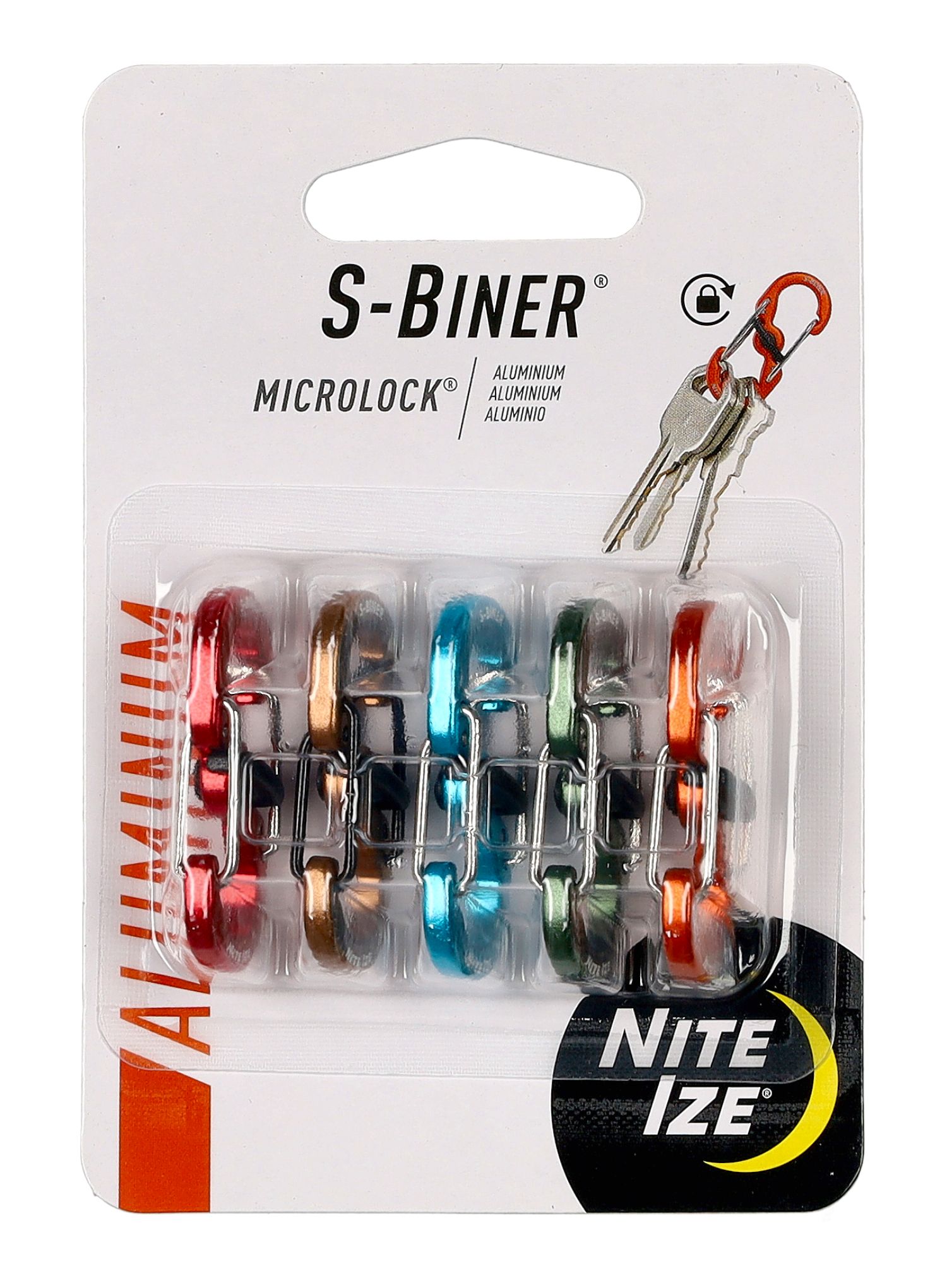 Карабінчик Nite Ize S-Biner MicroLock Aluminum - 5 Pack - assorted