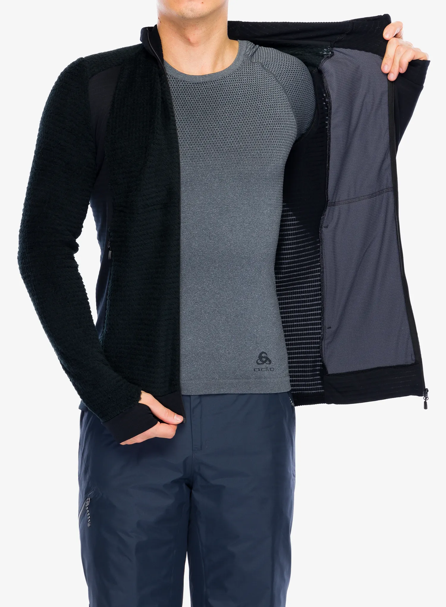 Кофта з каптуром Norrona Falketind Alpha120 Zip Hood - caviar