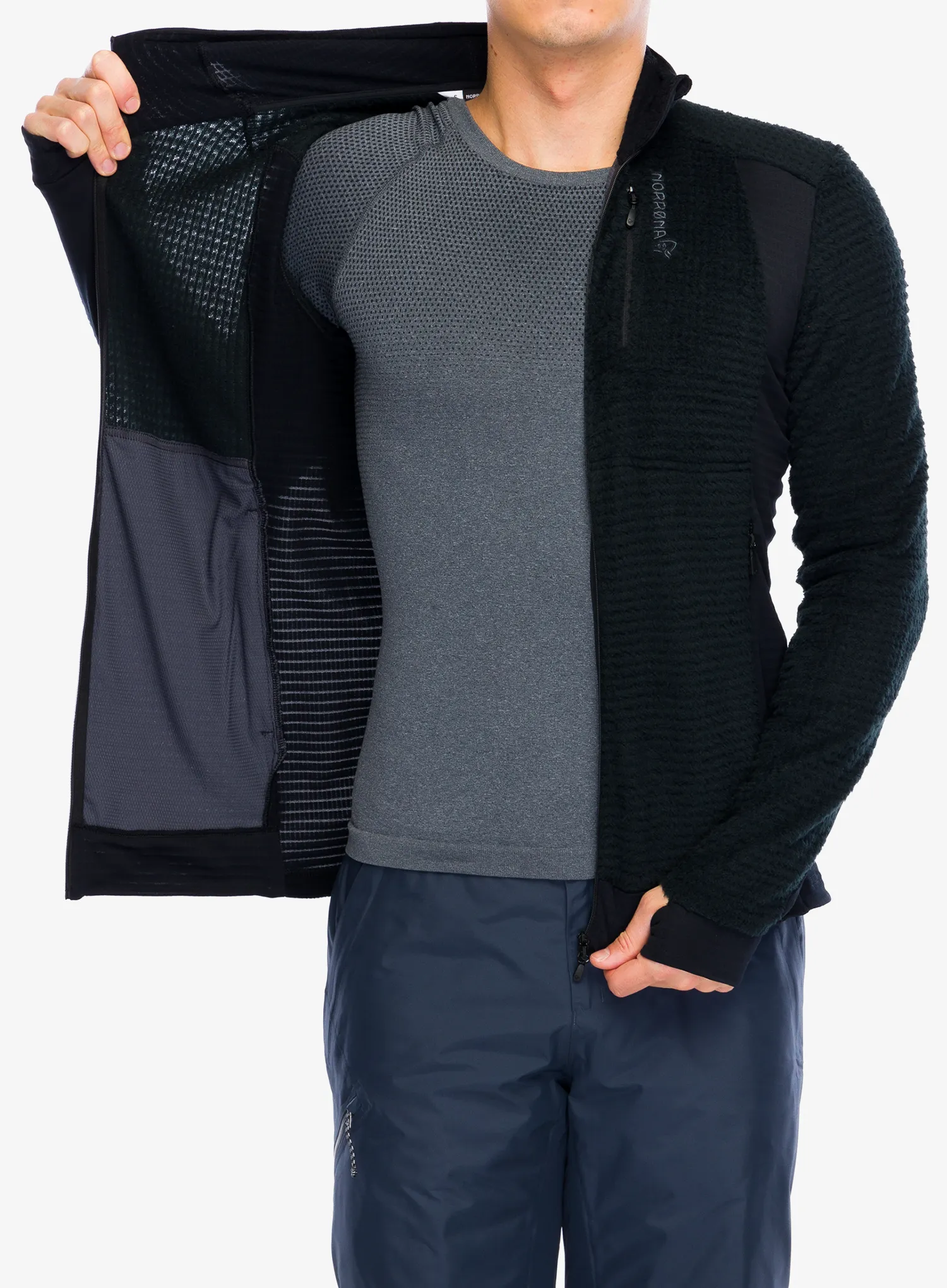 Кофта з каптуром Norrona Falketind Alpha120 Zip Hood - caviar