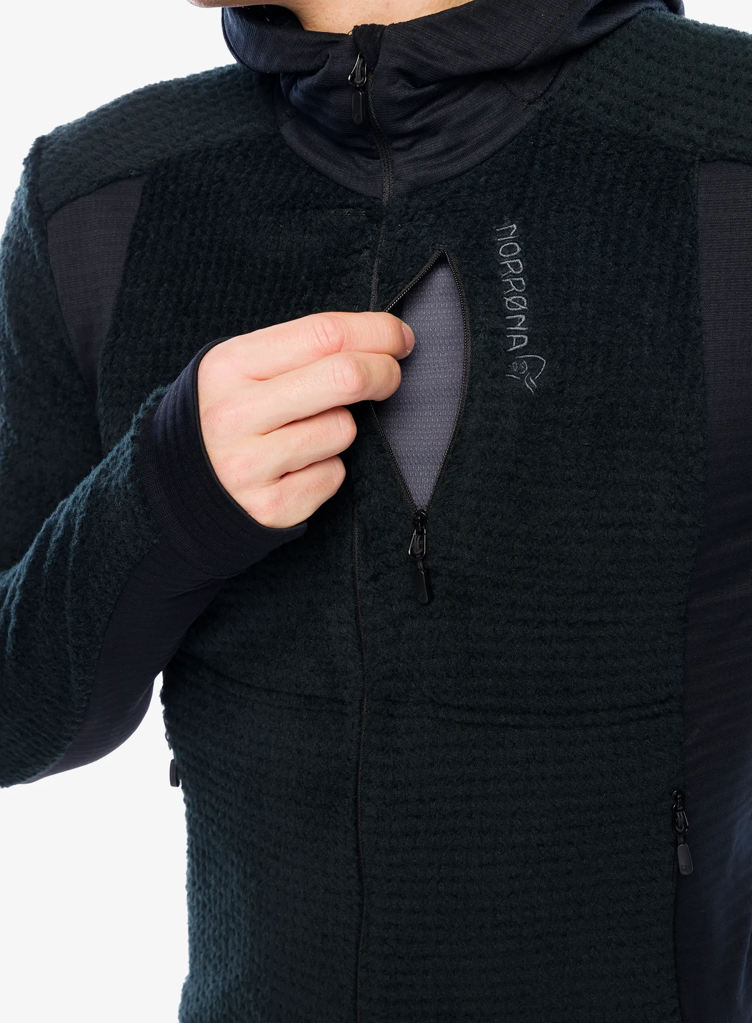 Кофта з каптуром Norrona Falketind Alpha120 Zip Hood - caviar