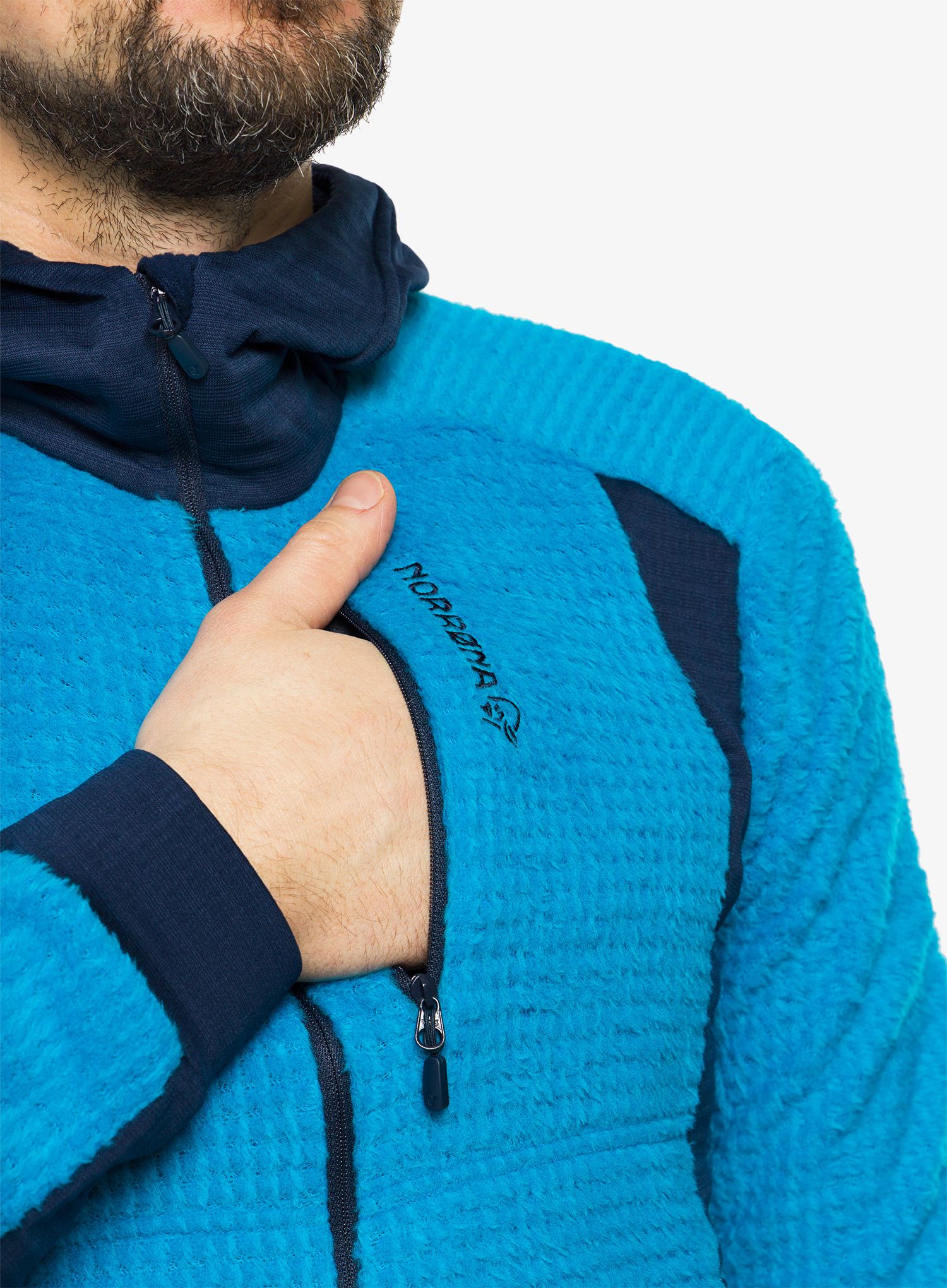 Кофта Norrona Falketind Alpha120 Zip Hood - hawaiian surf/indigo night