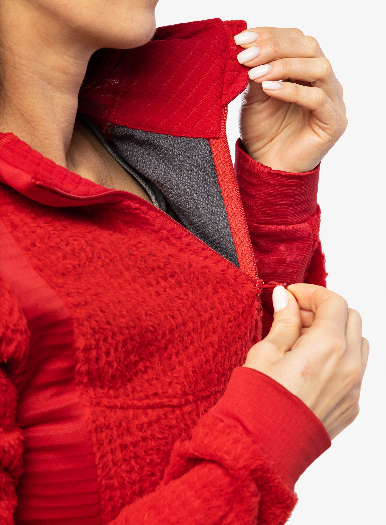 Кофта жіноча Norrona Falketind Alpha120 Zip Hood - jester red